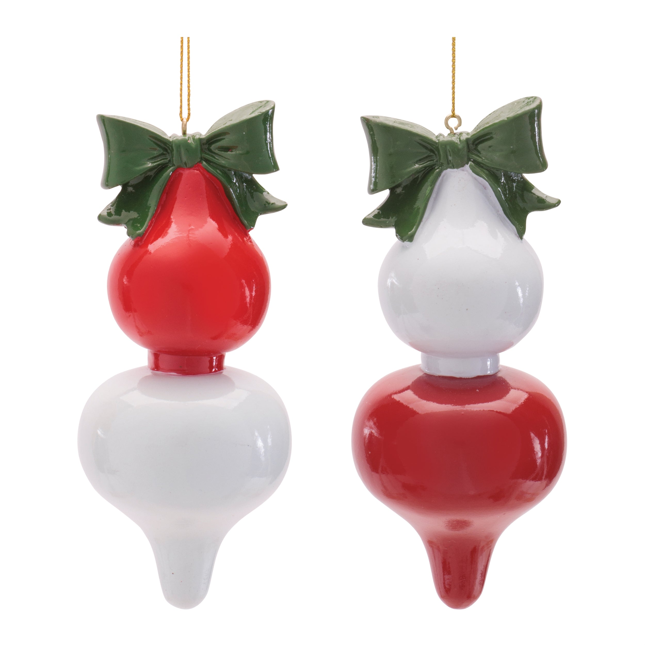 Finial Ornament (2 set of) 5.25”H Resin