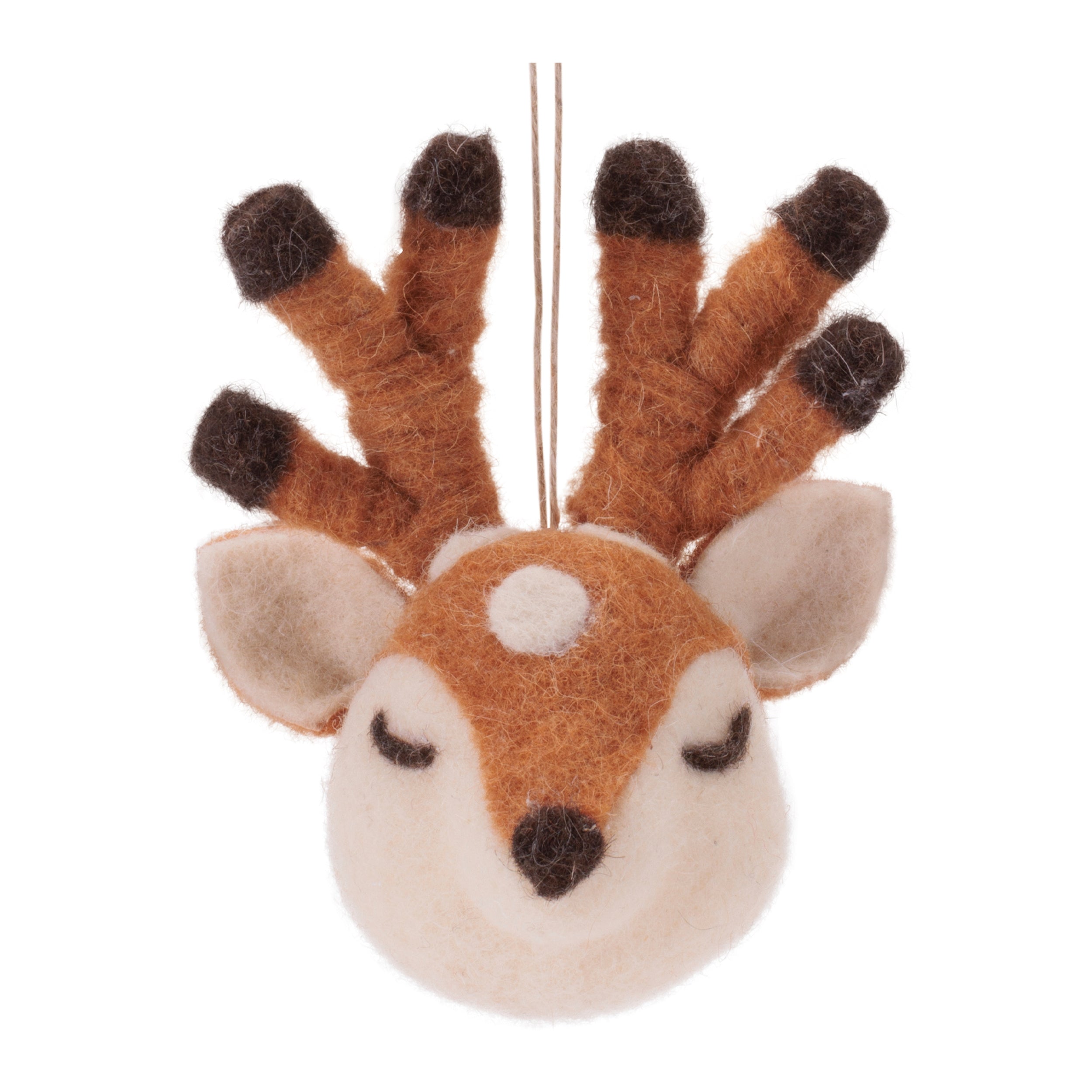 Reindeer Head Ornament 6”H Foam/Polyester