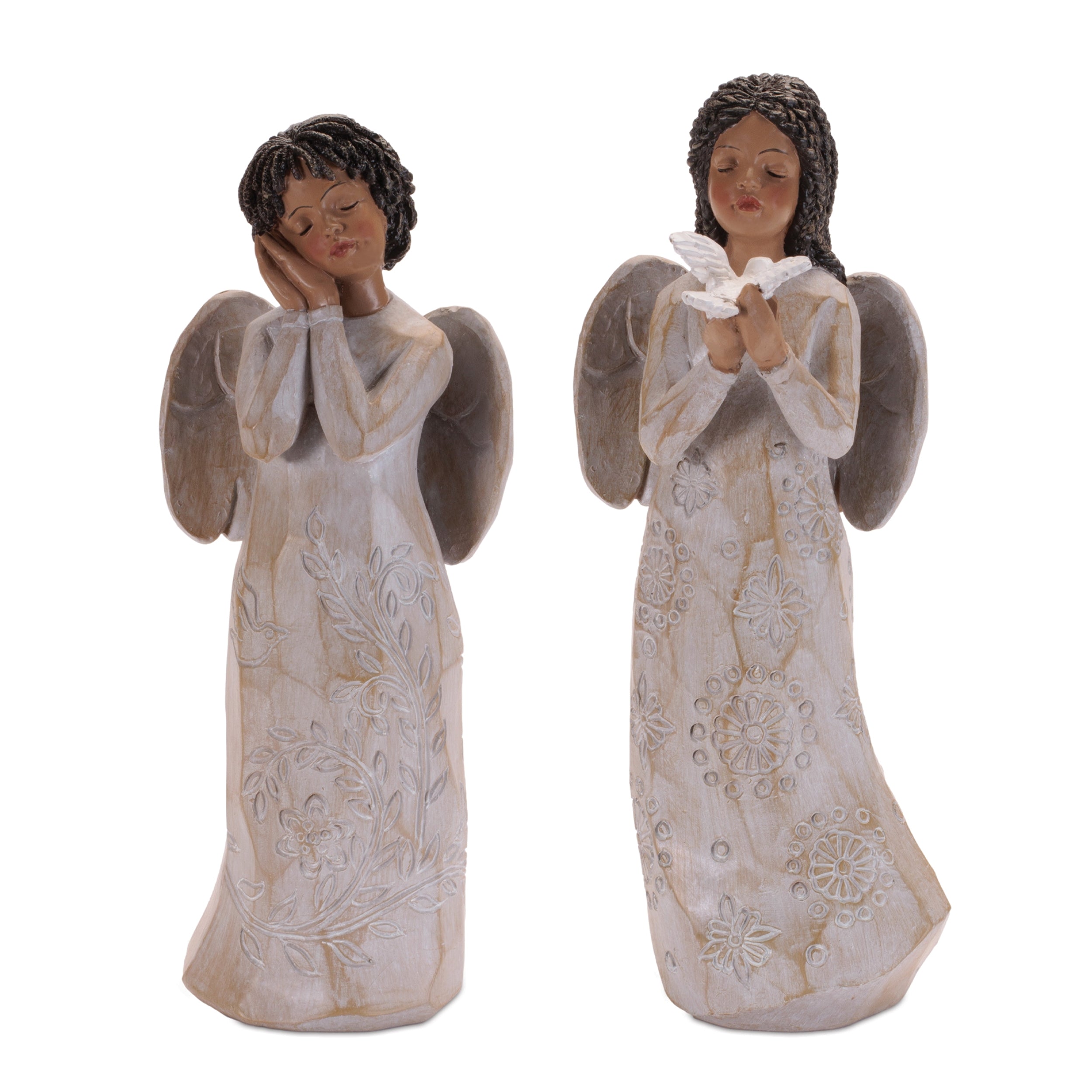 Angel (2 set of) 10"H, 10.5"H Resin