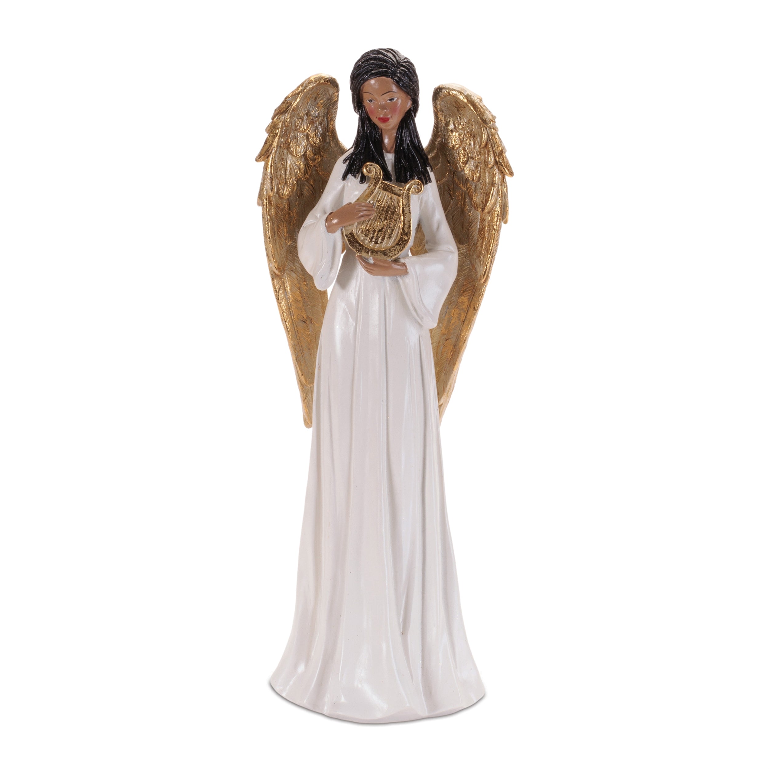 Angel w/Harp 13.25”H Resin