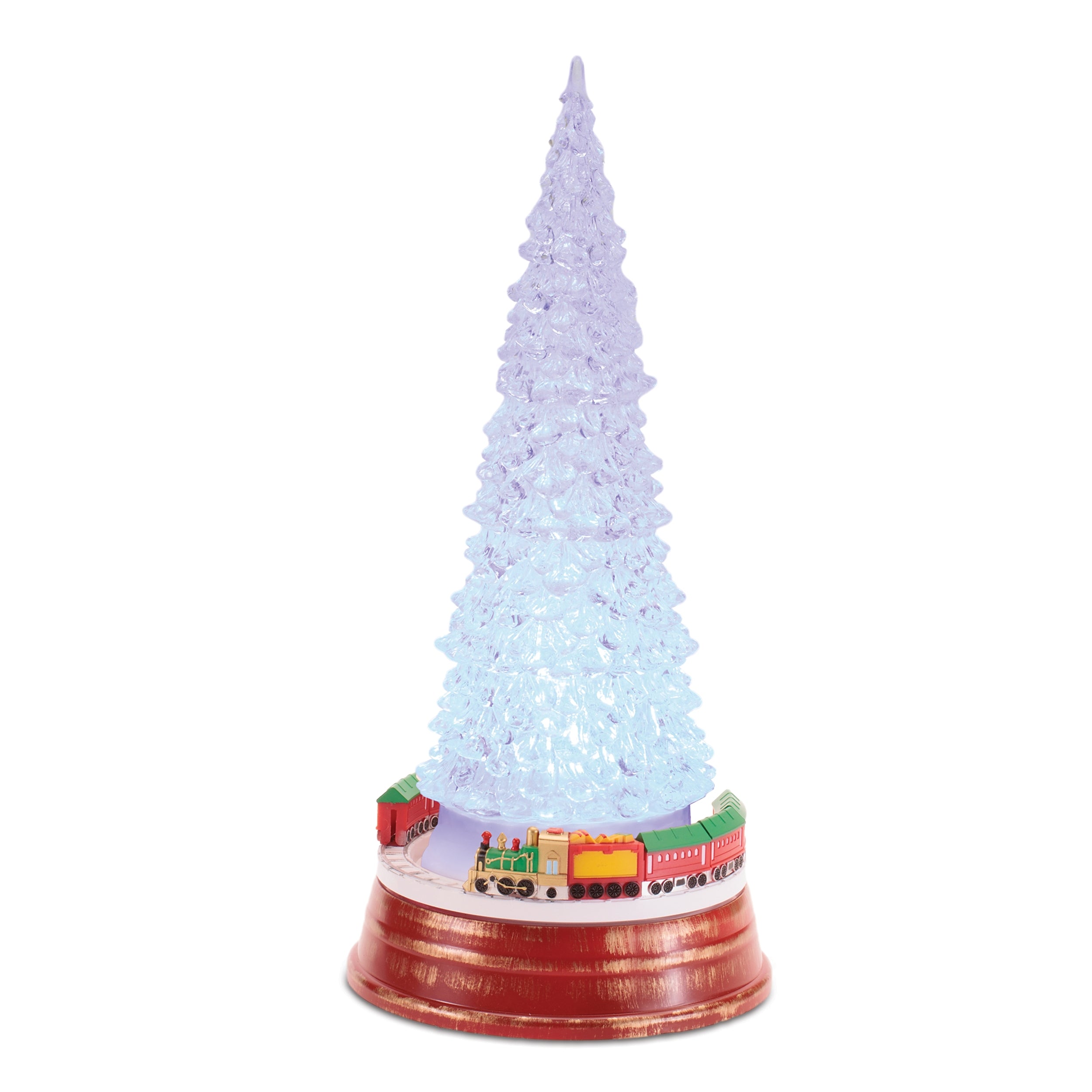 LED Tree w/Rotating Train 13.25”H 3 AA Batteries Not Included