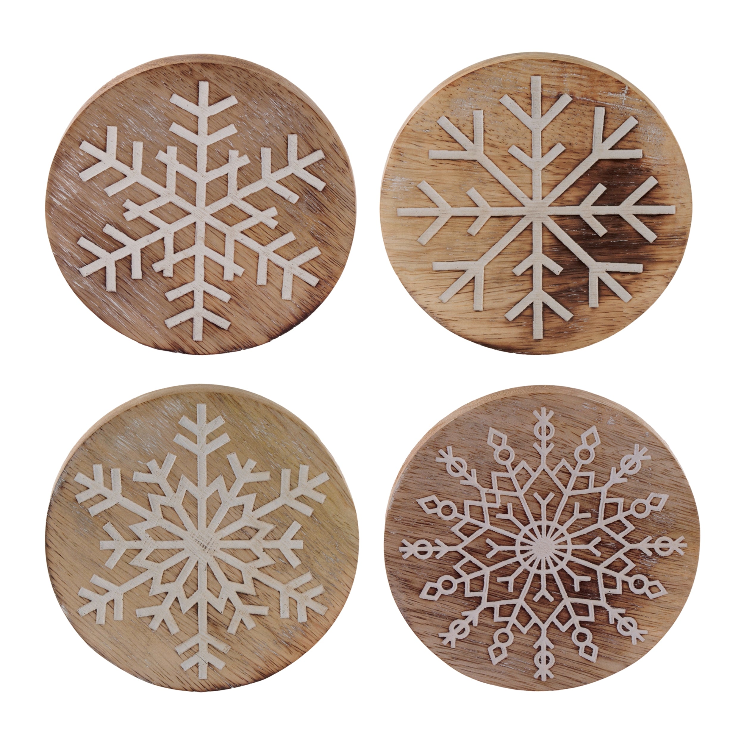 Coaster (Set of 4) 4”D Wood