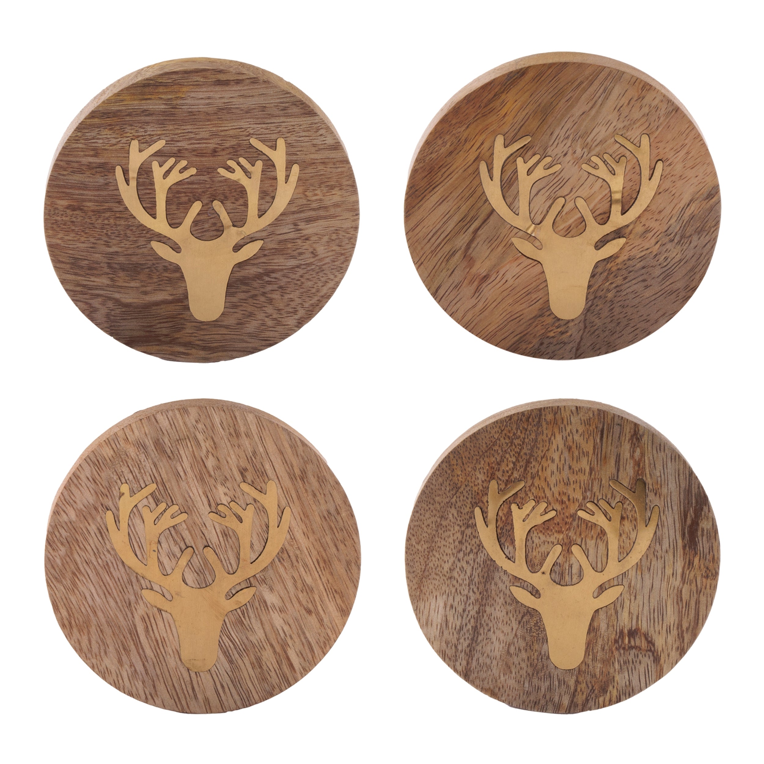 Coaster (Set of 4) 4”D Wood