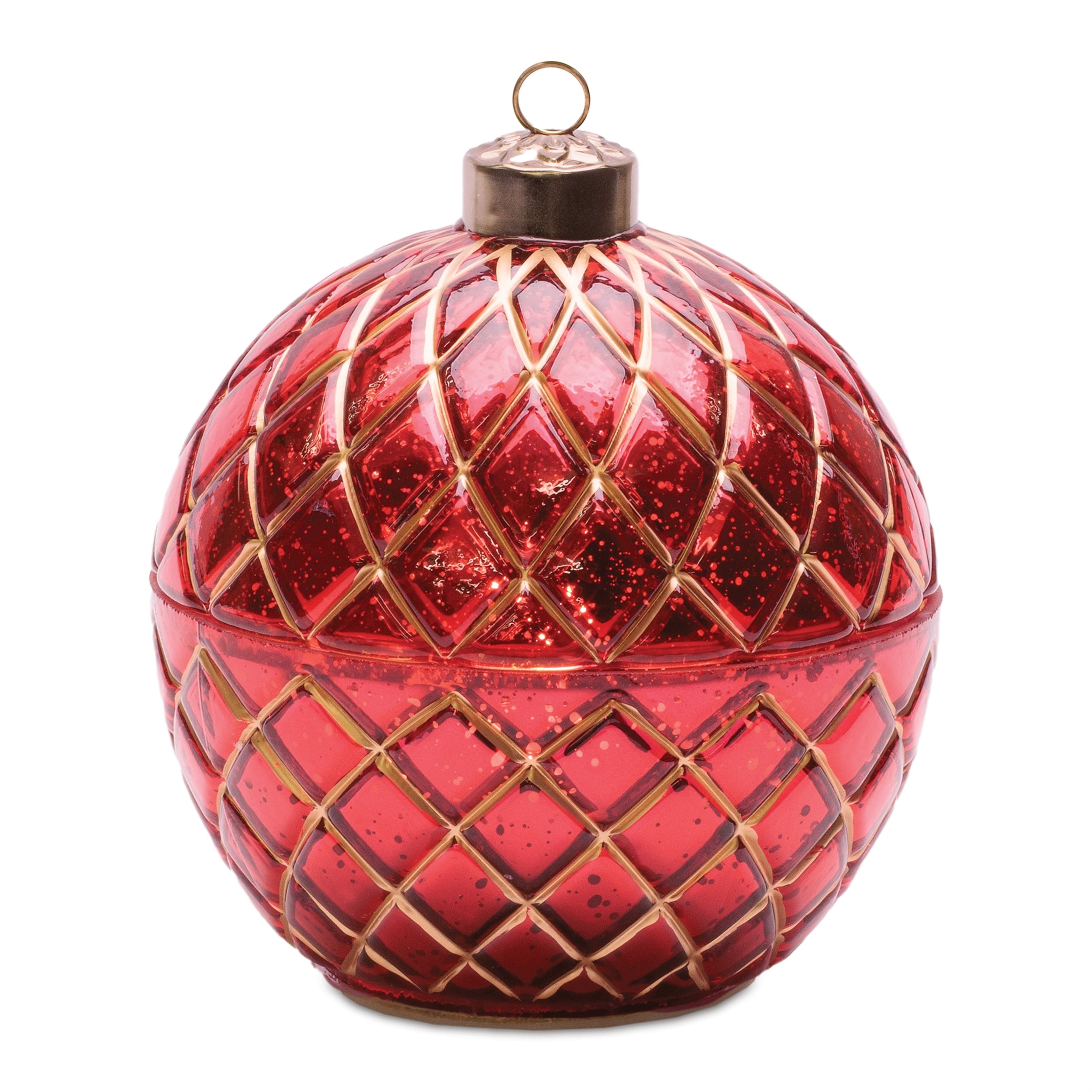 LED Candle Ornament 5.75"D x 6.5"H Glass 6 Hr Timer 3 AA Batteries Not Included