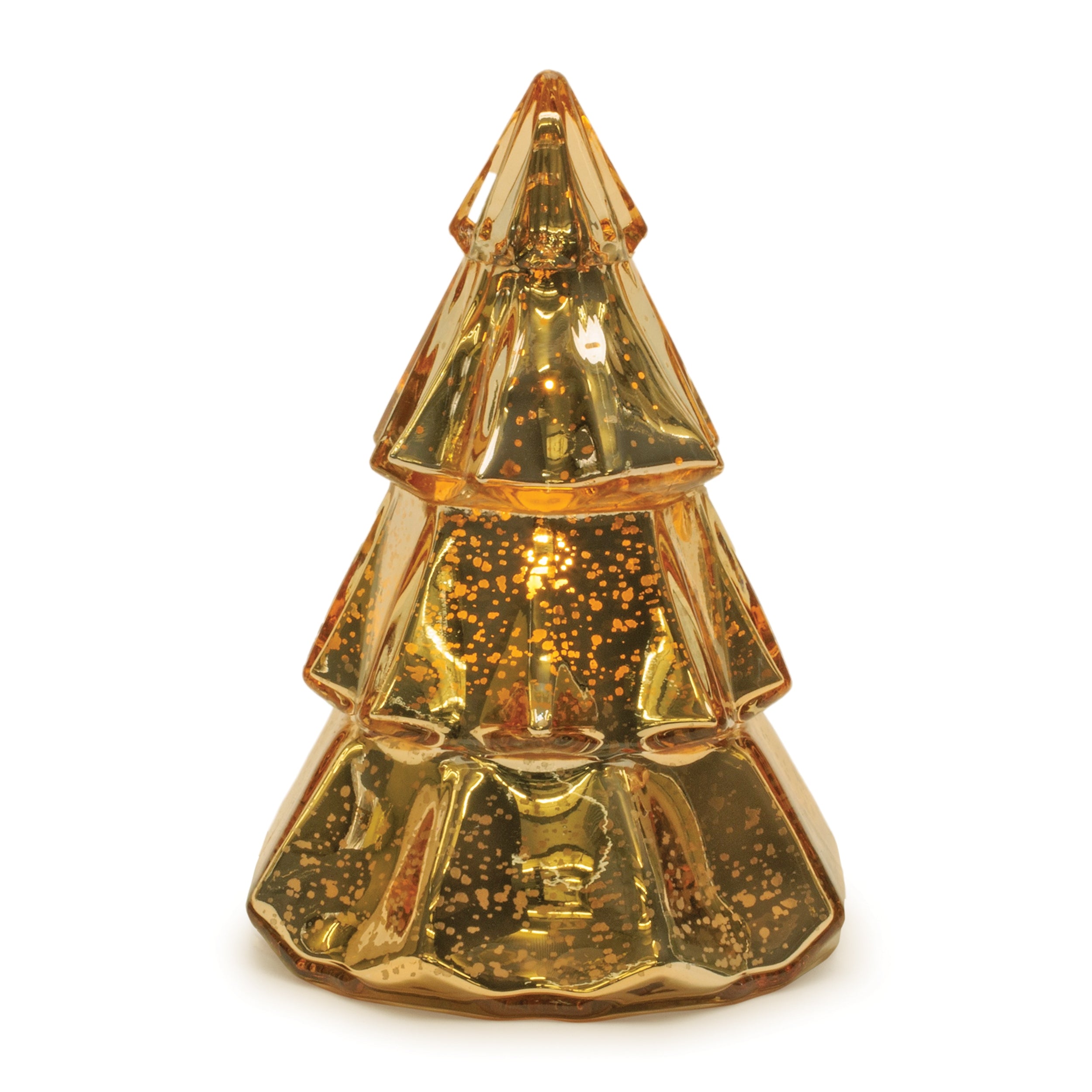 LED Tree Candle 7.5”H Glass 6 Hr Timer 3 AAA Batteries Not Included