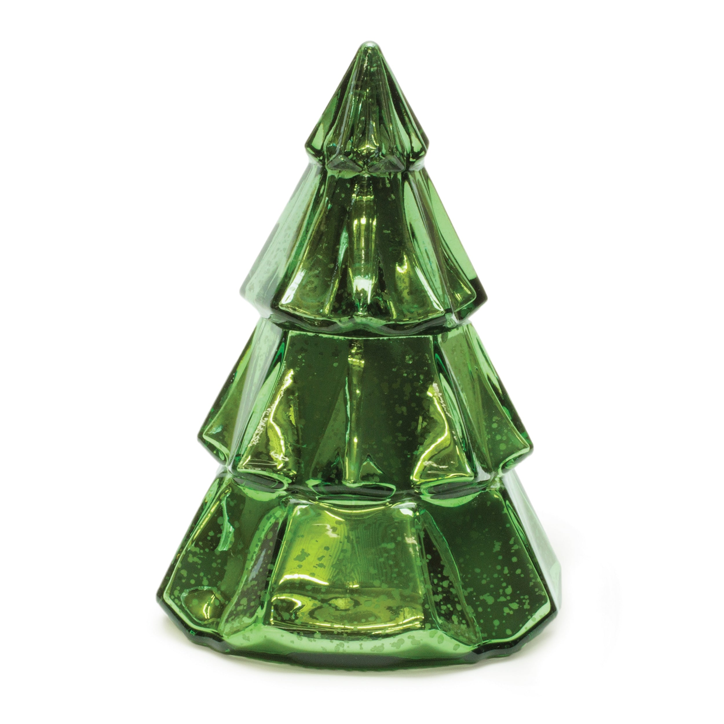 LED Tree Candle 7.5”H Glass 6 Hr Timer 3 AAA Batteries Not Included