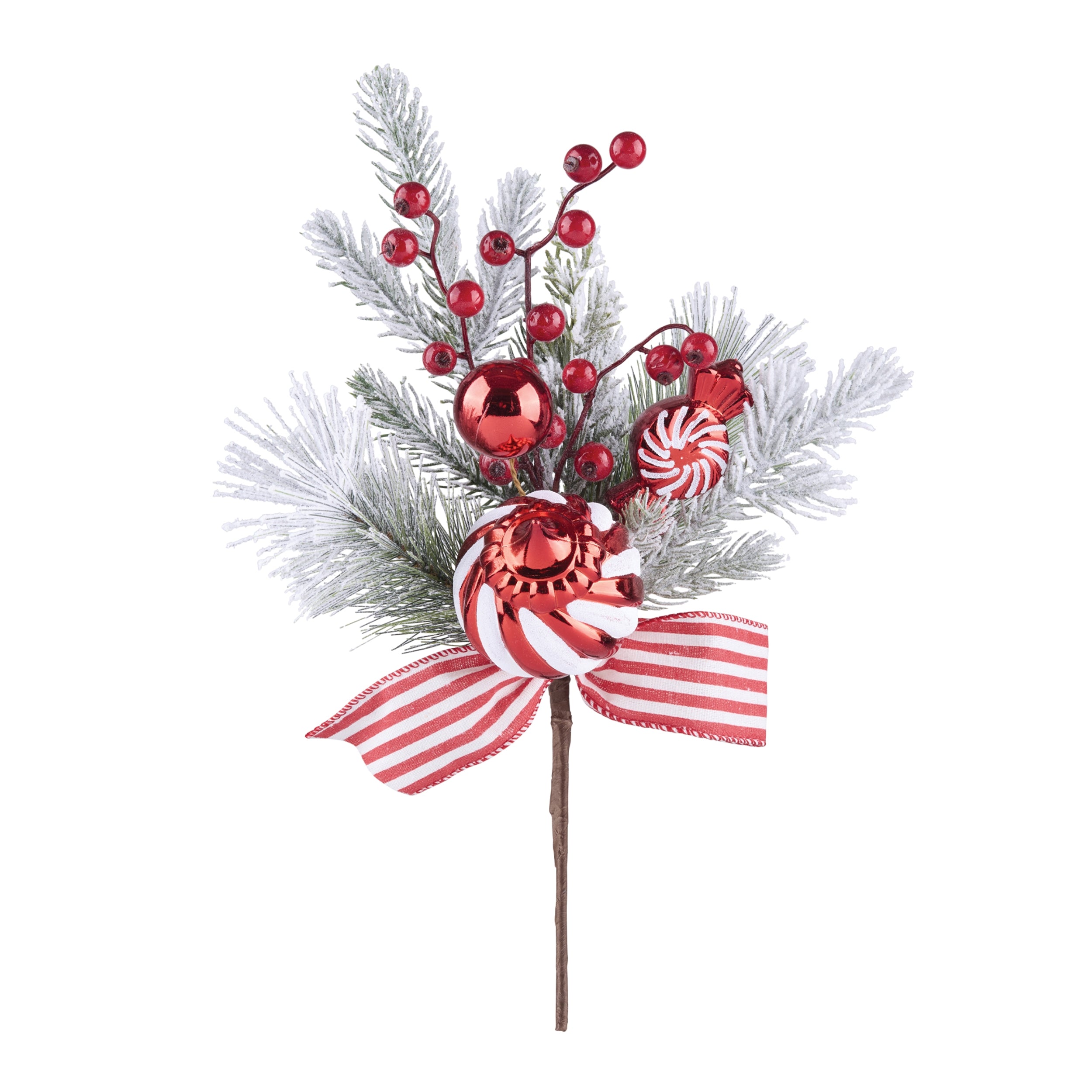 Pine and Ornament Spray 16”H