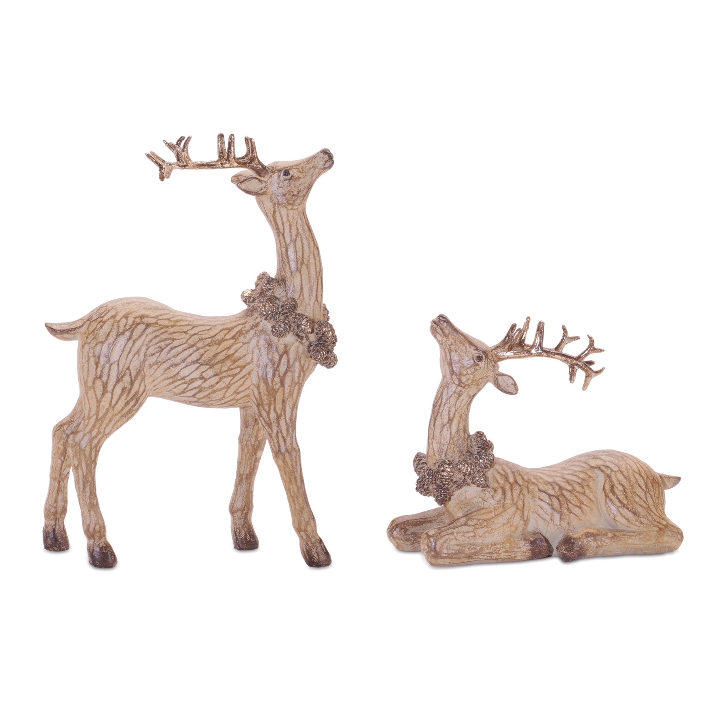 Deer (2 set of) 4"H, 7"H Resin