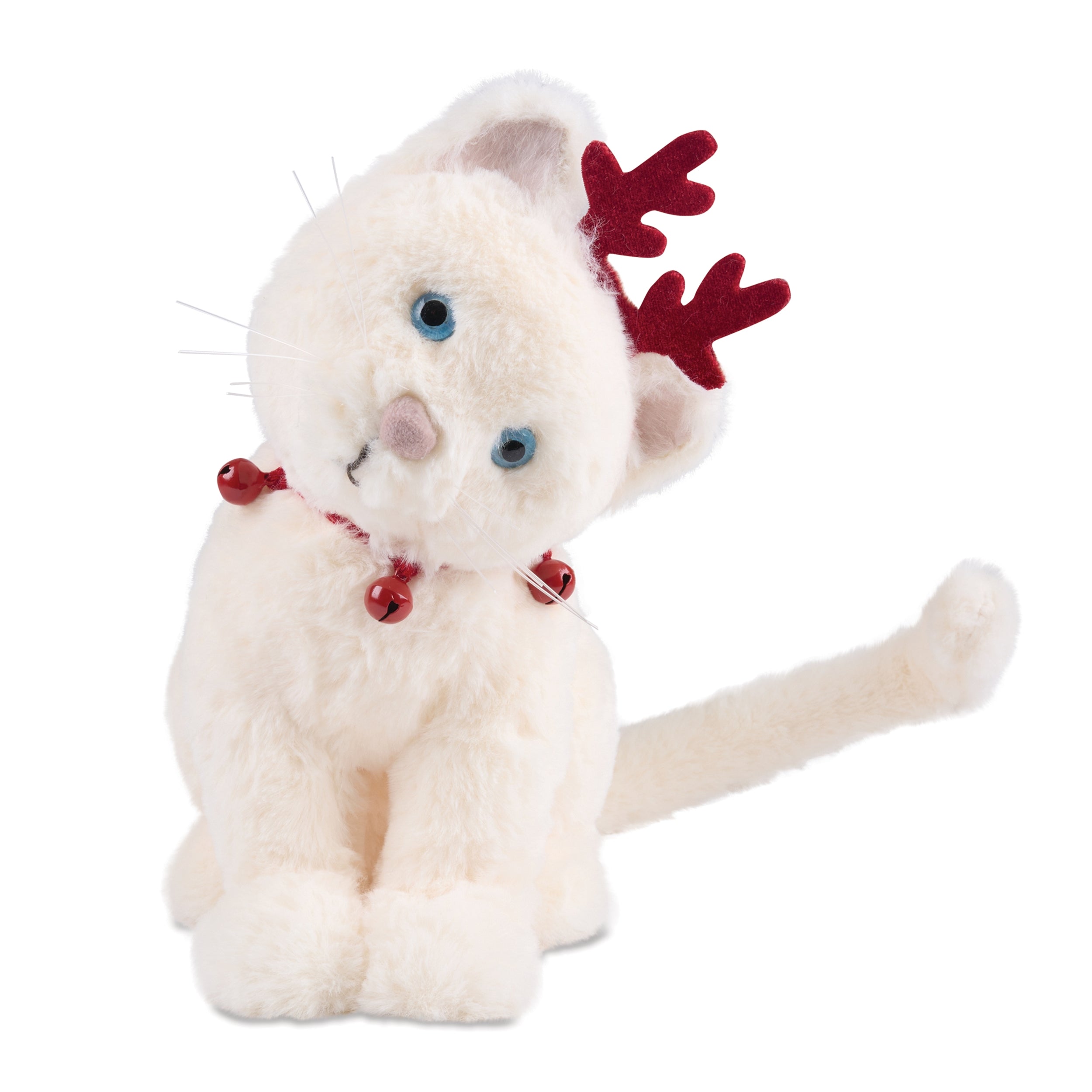 Cat w/Antlers 9.75”H Foam/Faux Fur/Fabric