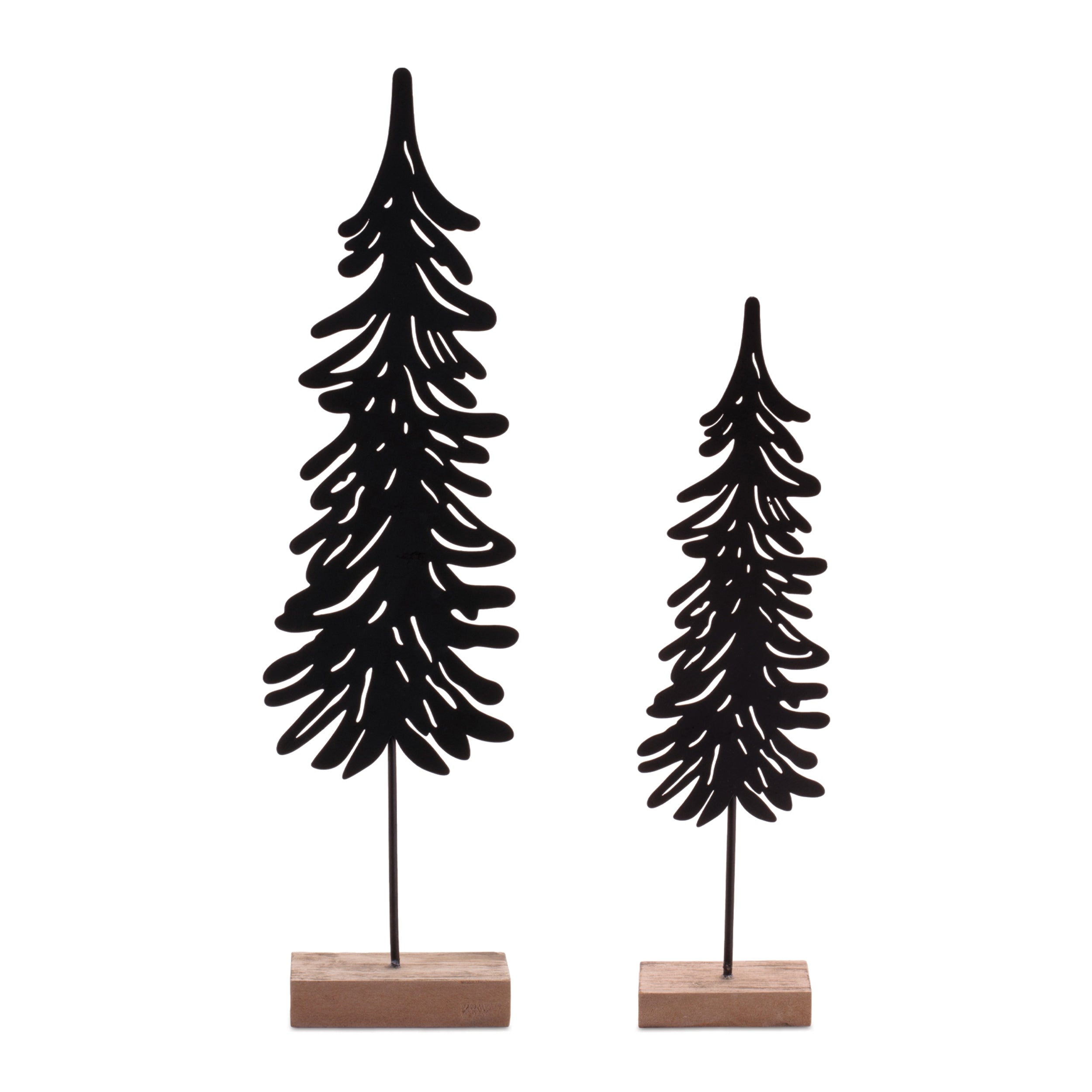 Tree (Set of 2) 11.75"H, 15.5"H Metal/Wood