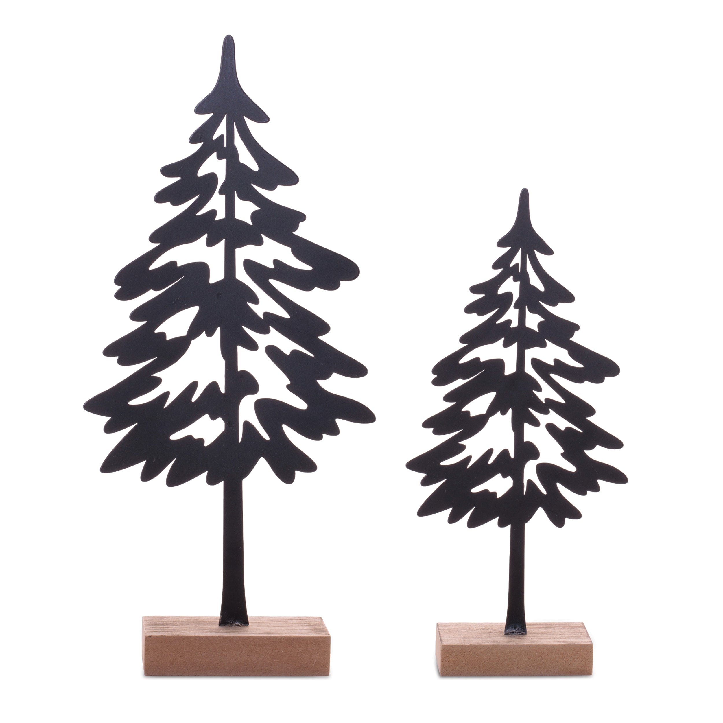 Tree (Set of 2) 8.75"H, 12"H Metal/Wood
