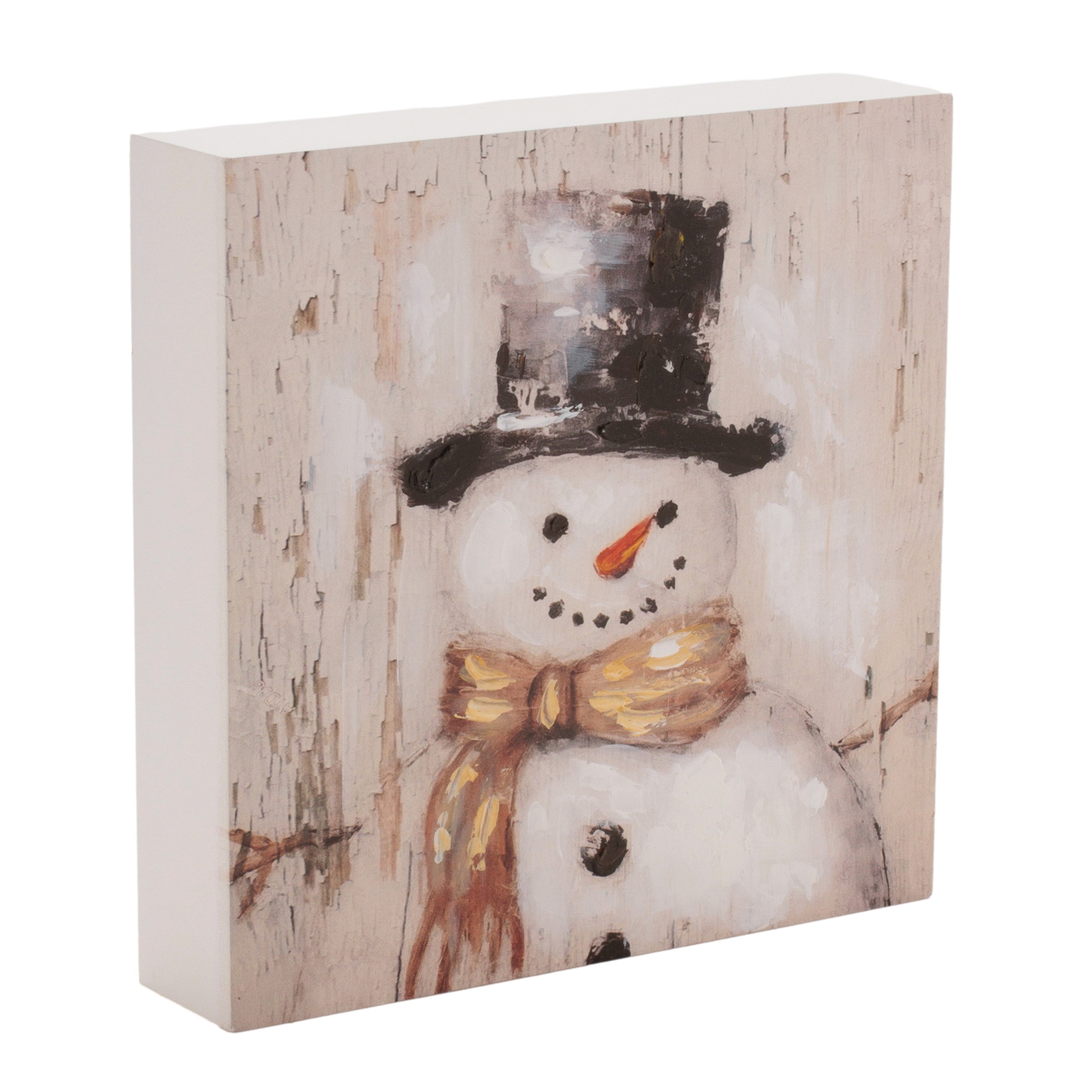 Snowman Block Sign 7”SQ MDF