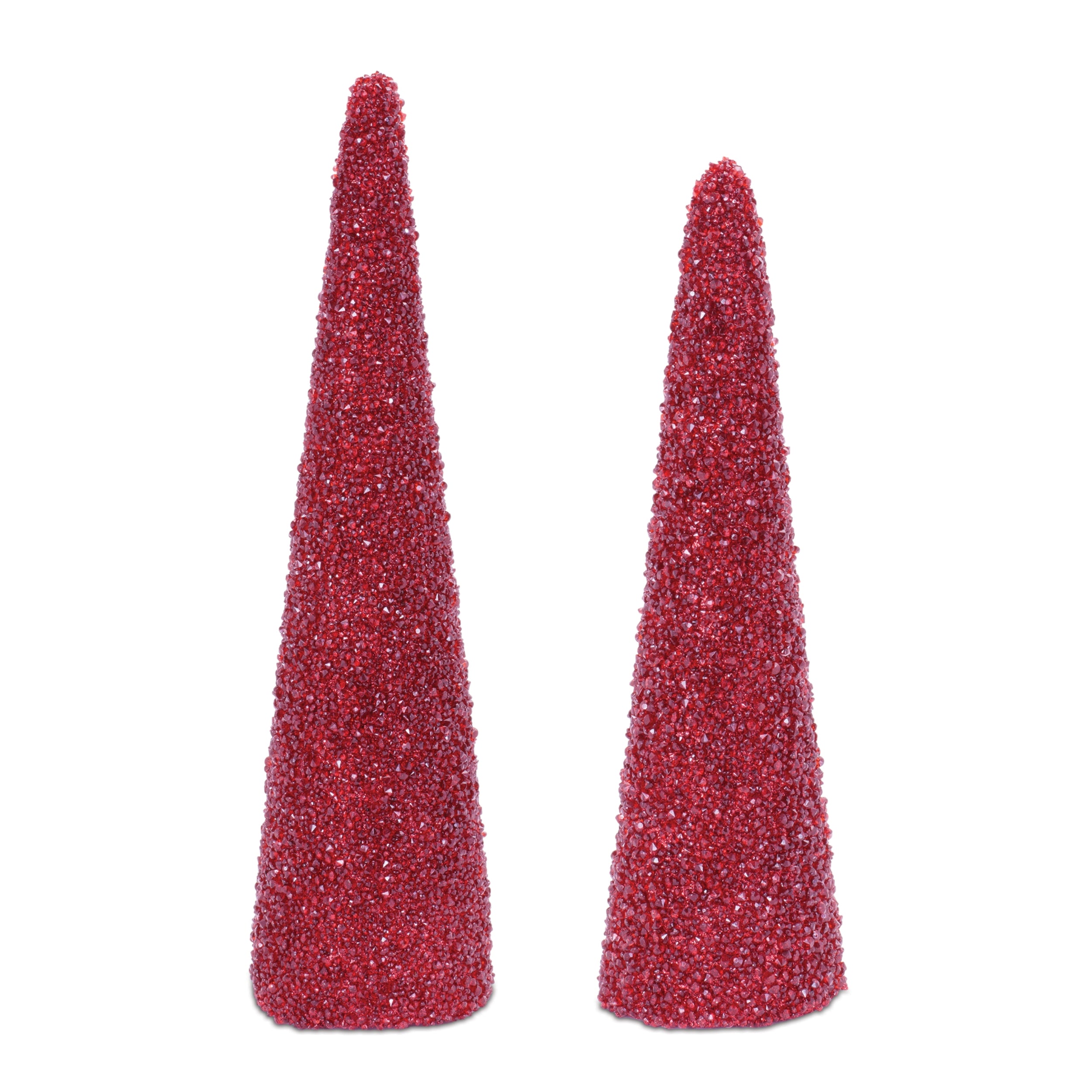 Beaded Cone (Set of 2) 15.25"H, 18.75"H Acrylic/Iron