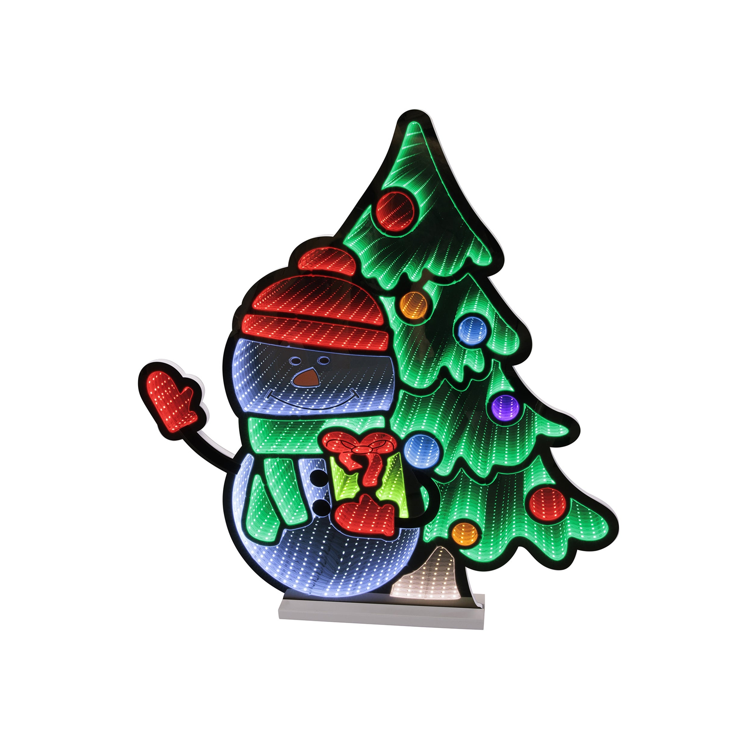 Snowman and Tree Ekkolight 27”H Acrylic UL Plug