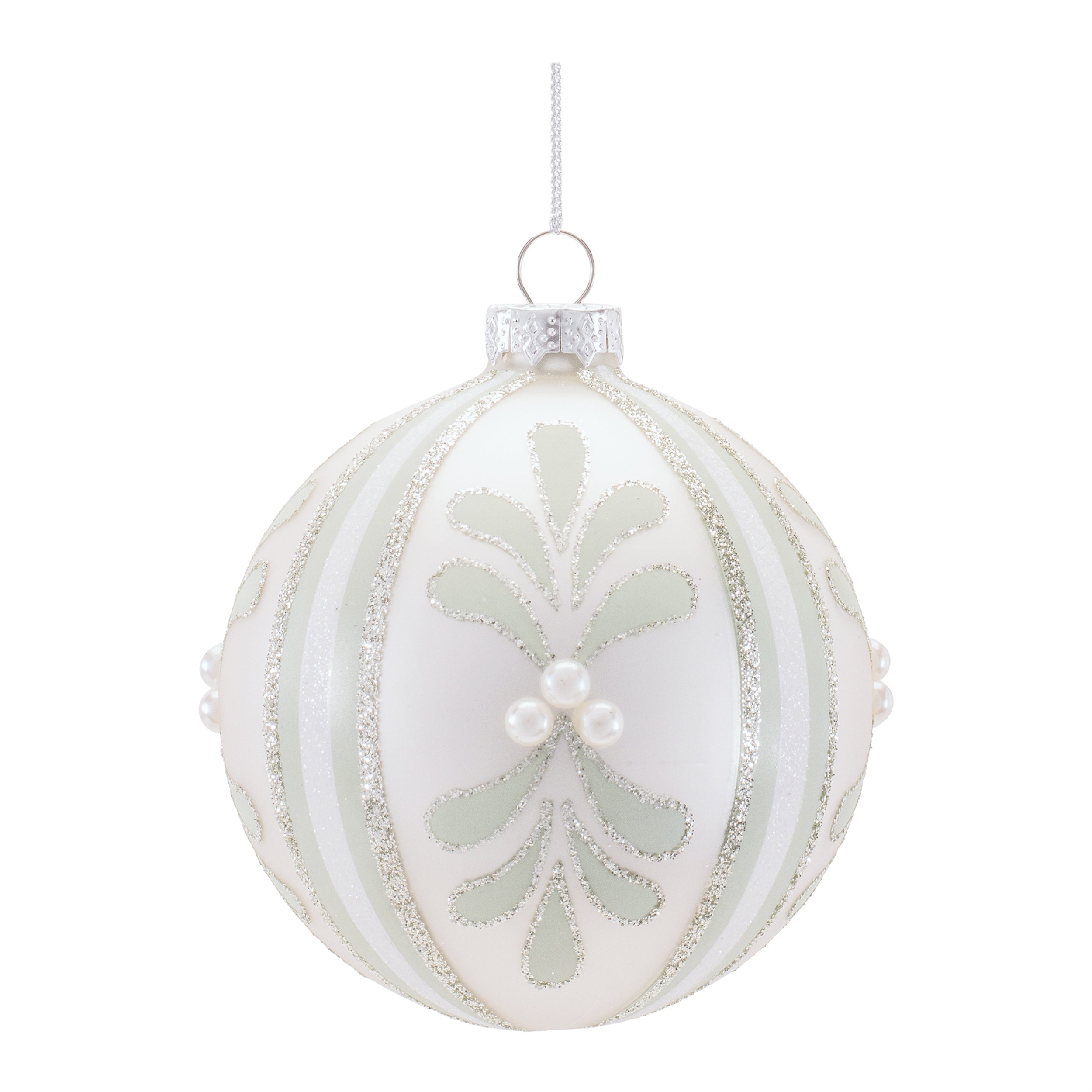 Ball Ornament 4”D Glass