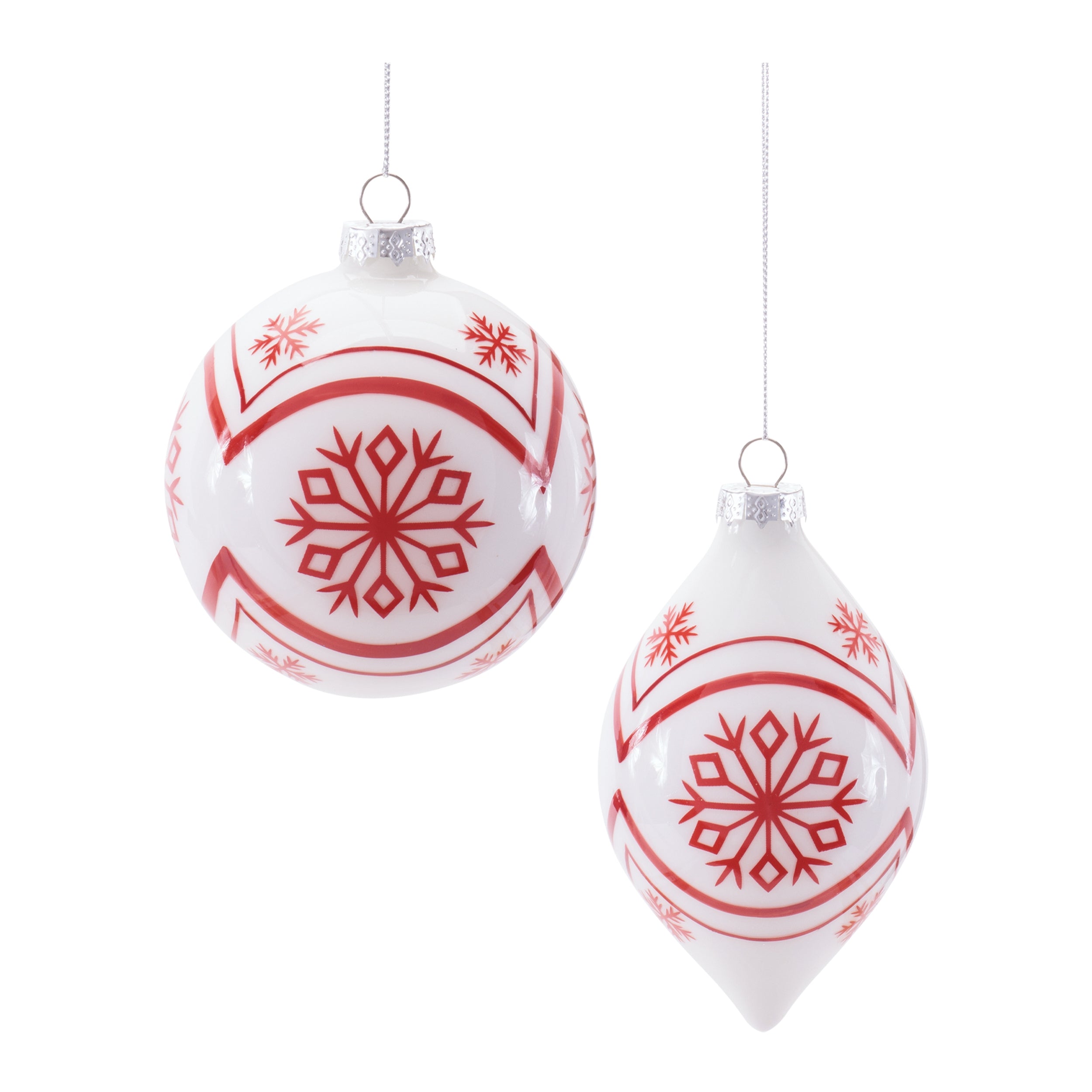 Ornament (2 set of) 4"D, 3.25"H Glass