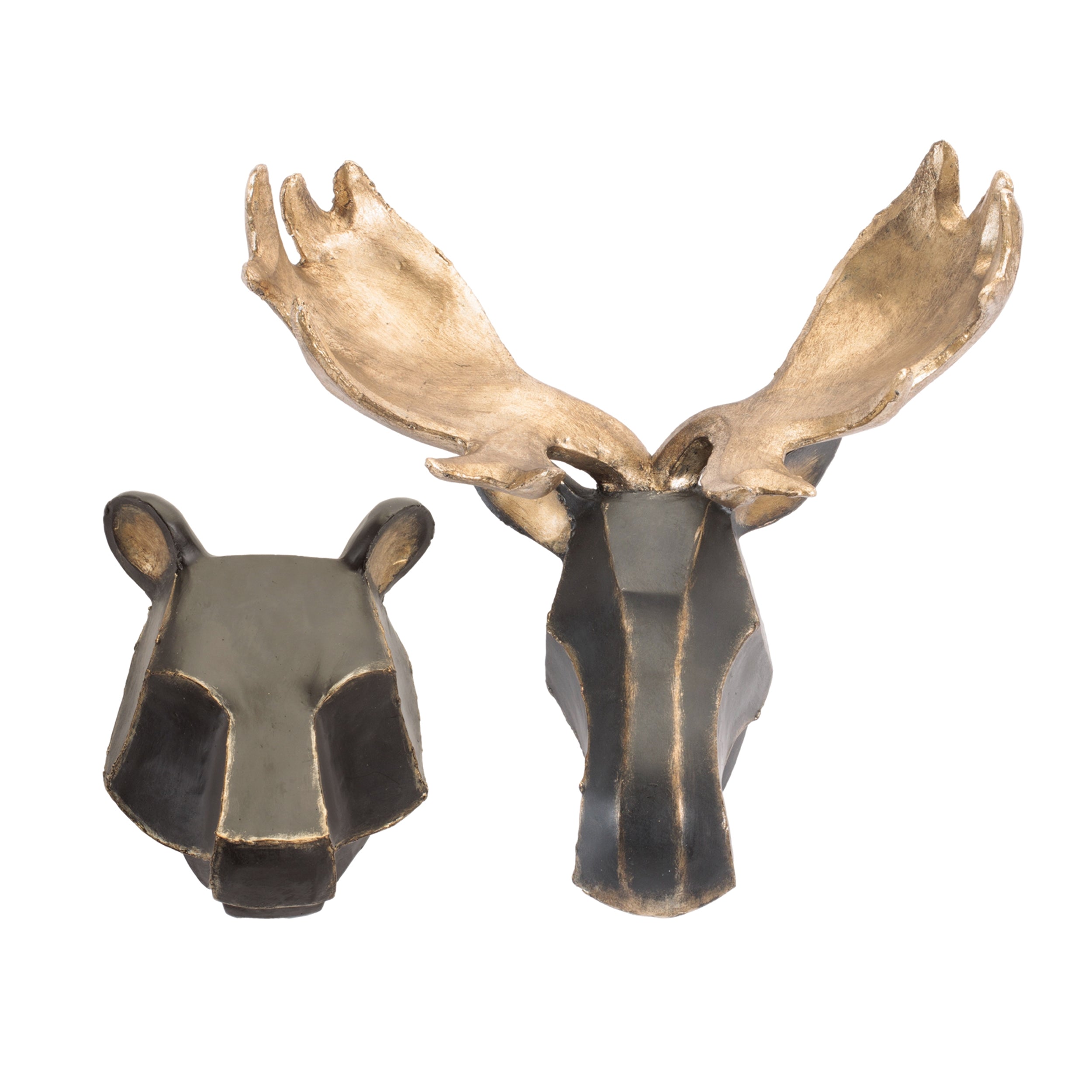 Bear and Moose Mount (2 set of) 8"H, 13"H Resin