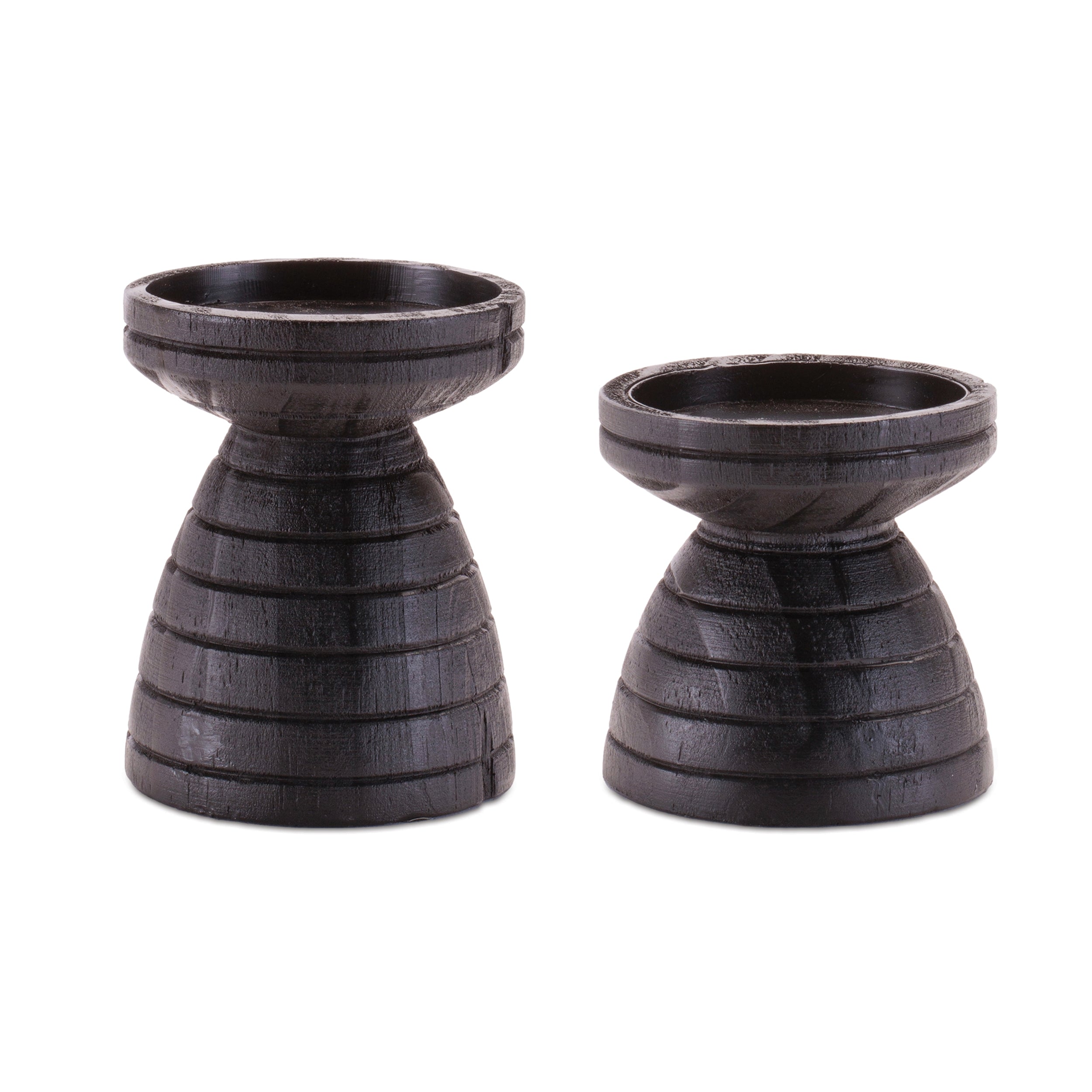 Candle Holder (Set of 2) 3.5"H, 4.5"H Resin