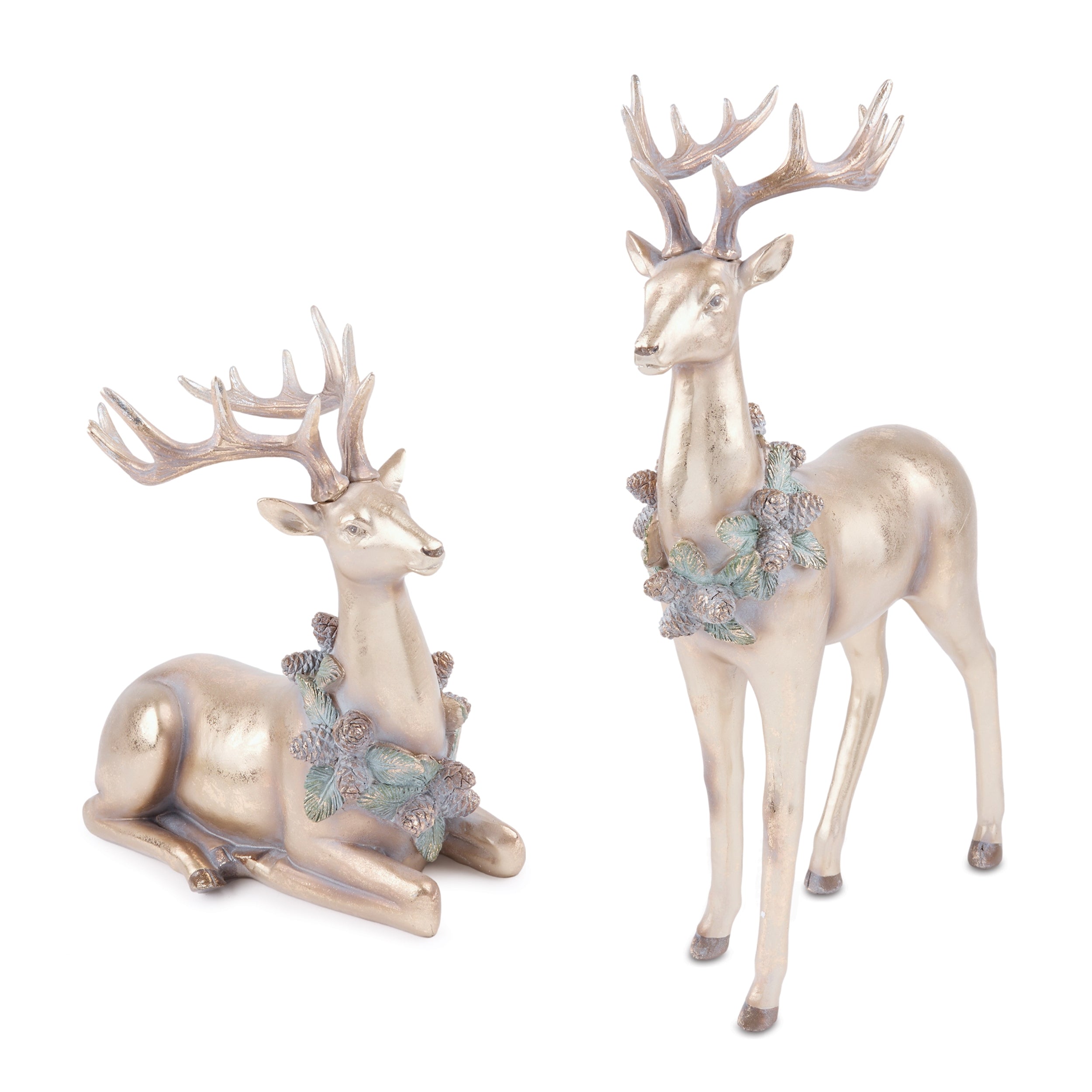 Deer (2 set of) 11"H, 19.25"H Resin