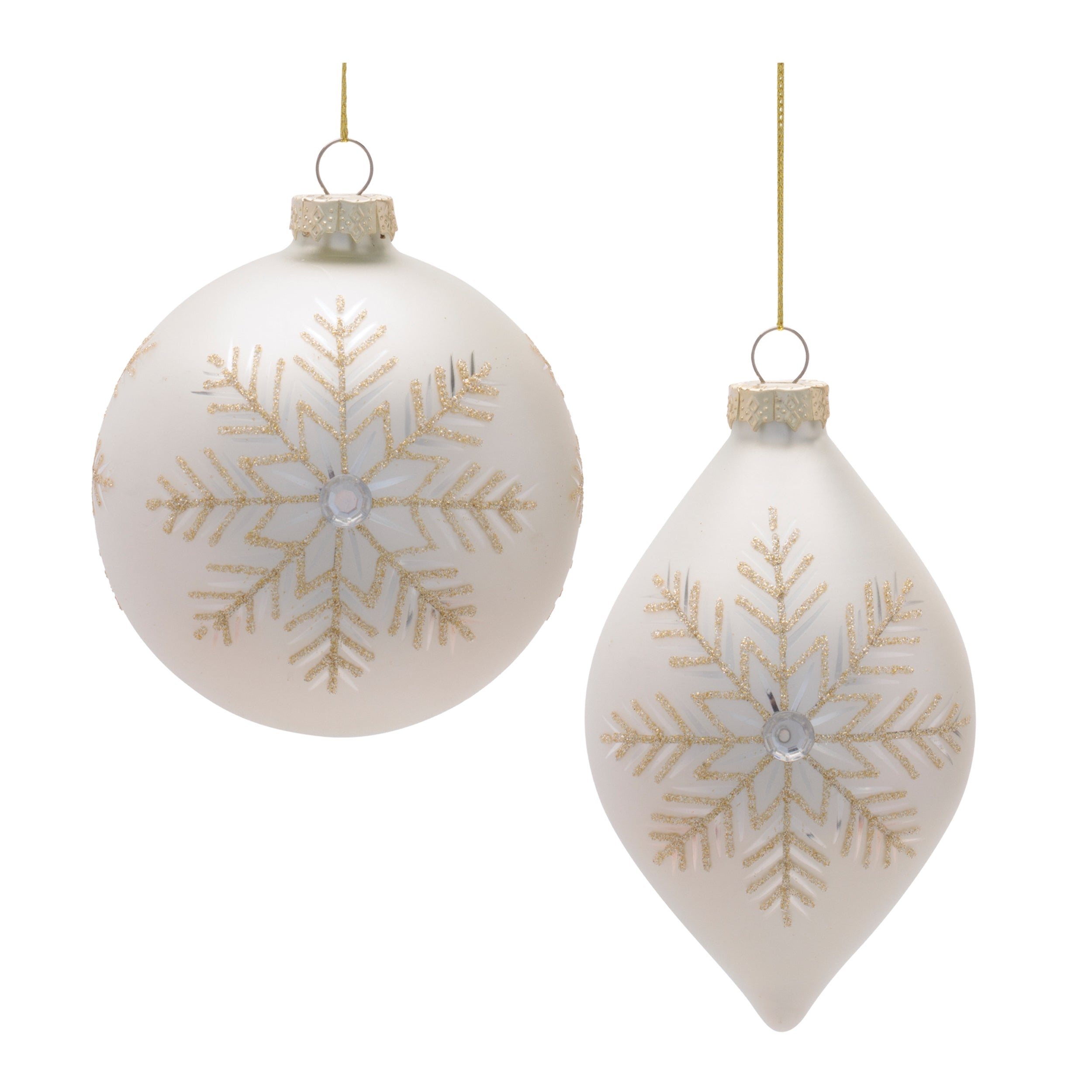 Ornament (2 set of) 4"D, 4.5"H Glass