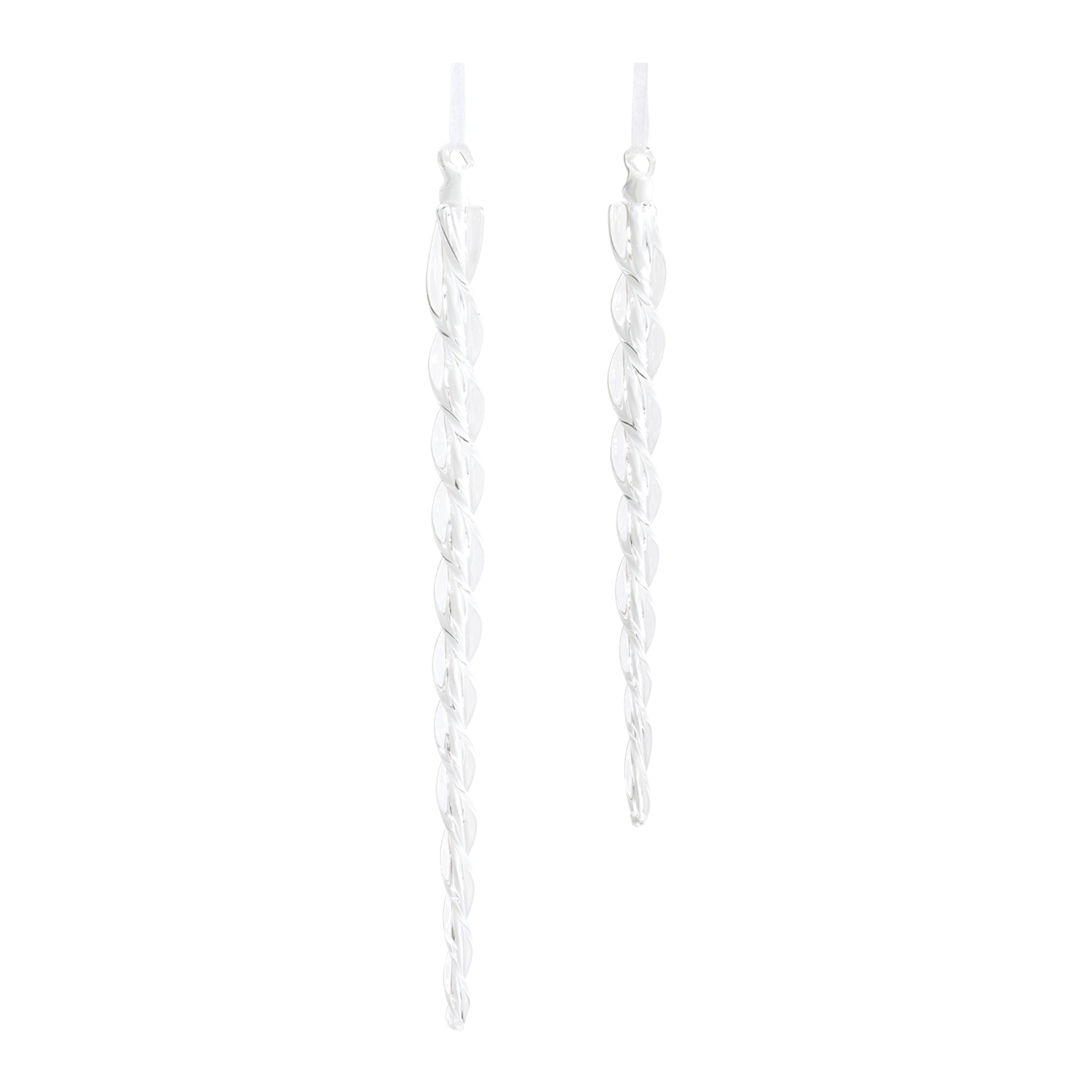 Icicle Ornament (Set of 2) 12.5"H, 16.5"H Glass