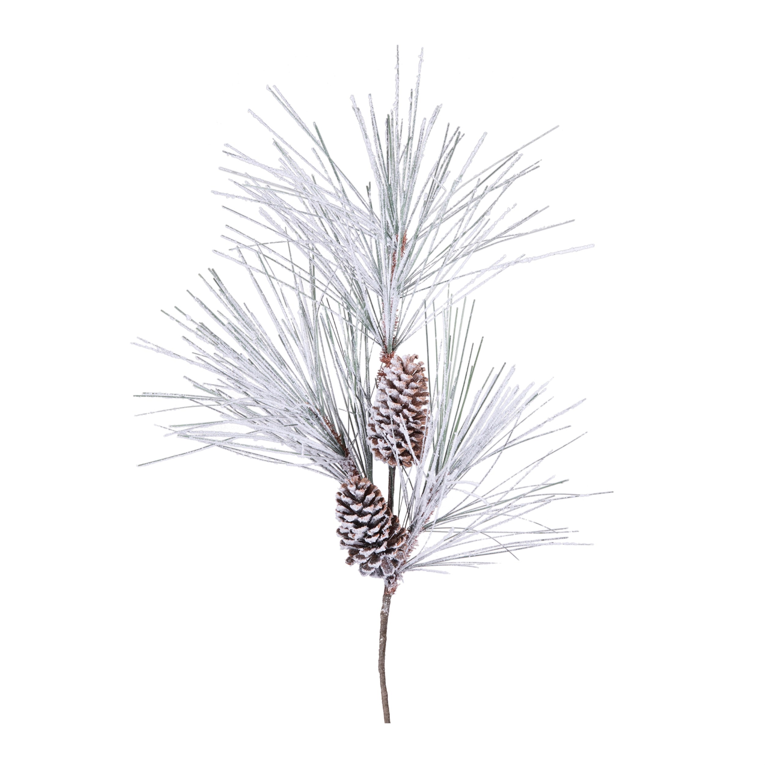 Long Needle Flocked Pine Spray 45”H PVC