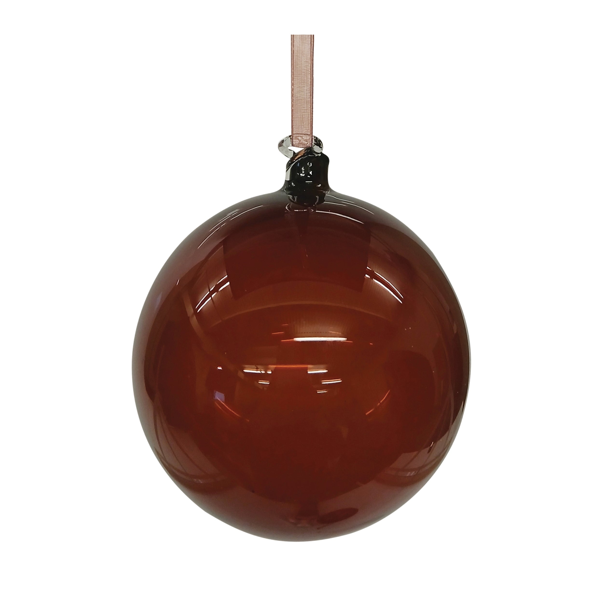 Ball Ornament 4”D Glass