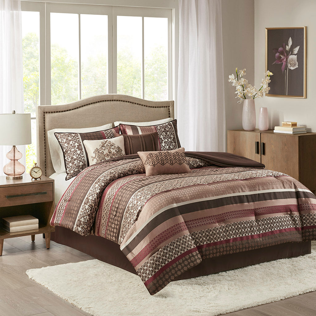 Princeton 7 Piece Printed Cotton Twill Comforter Set