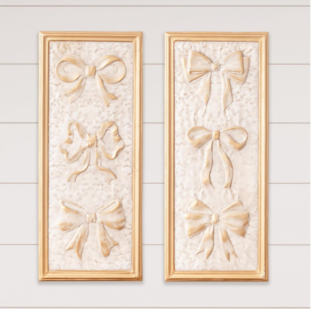 Embossed Gold Bow Art (S/2)