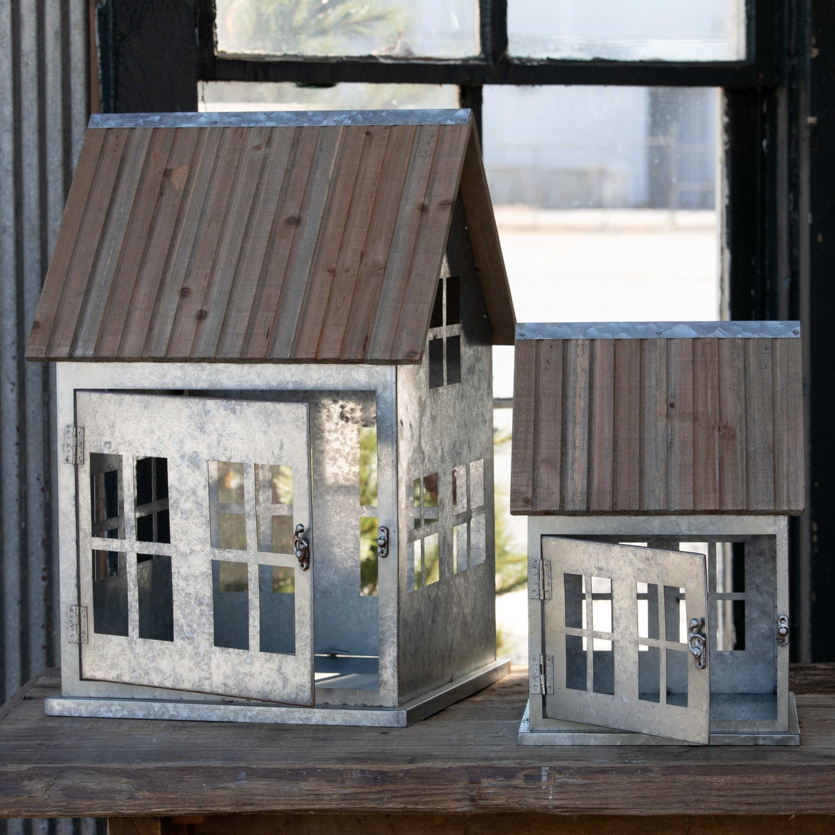 Wooden Roof Christmas Cottages (S/2)