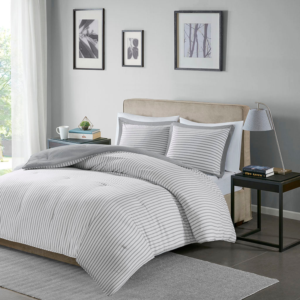 Hayden Reversible Yarn Dyed Stripe Down Alternative Comforter Set