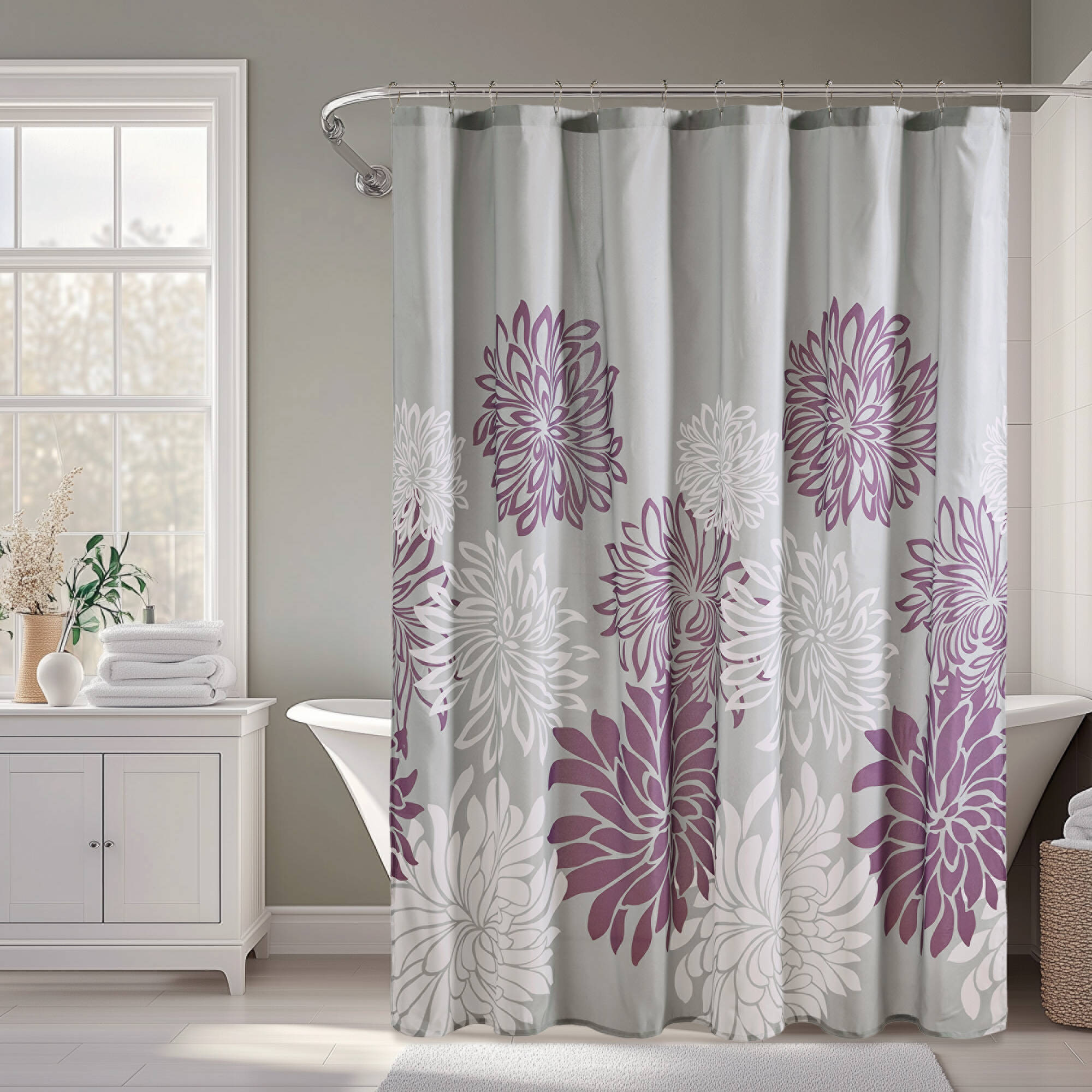 Maible Stripe Print Shower Curtain