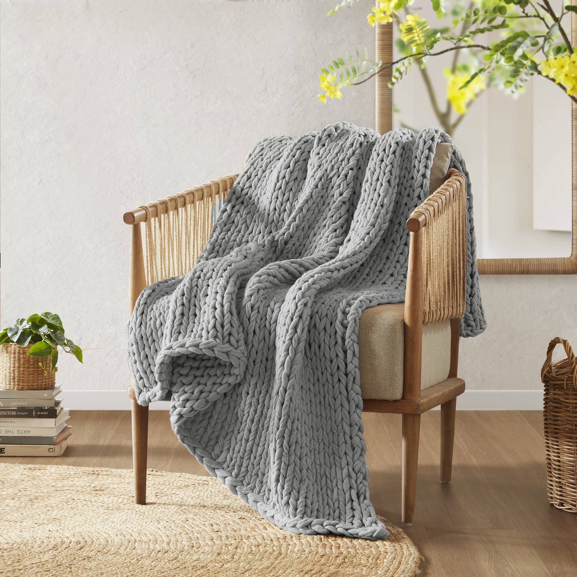Chunky Double Knit Hand Made Chunky Double Knit Throw Blanket