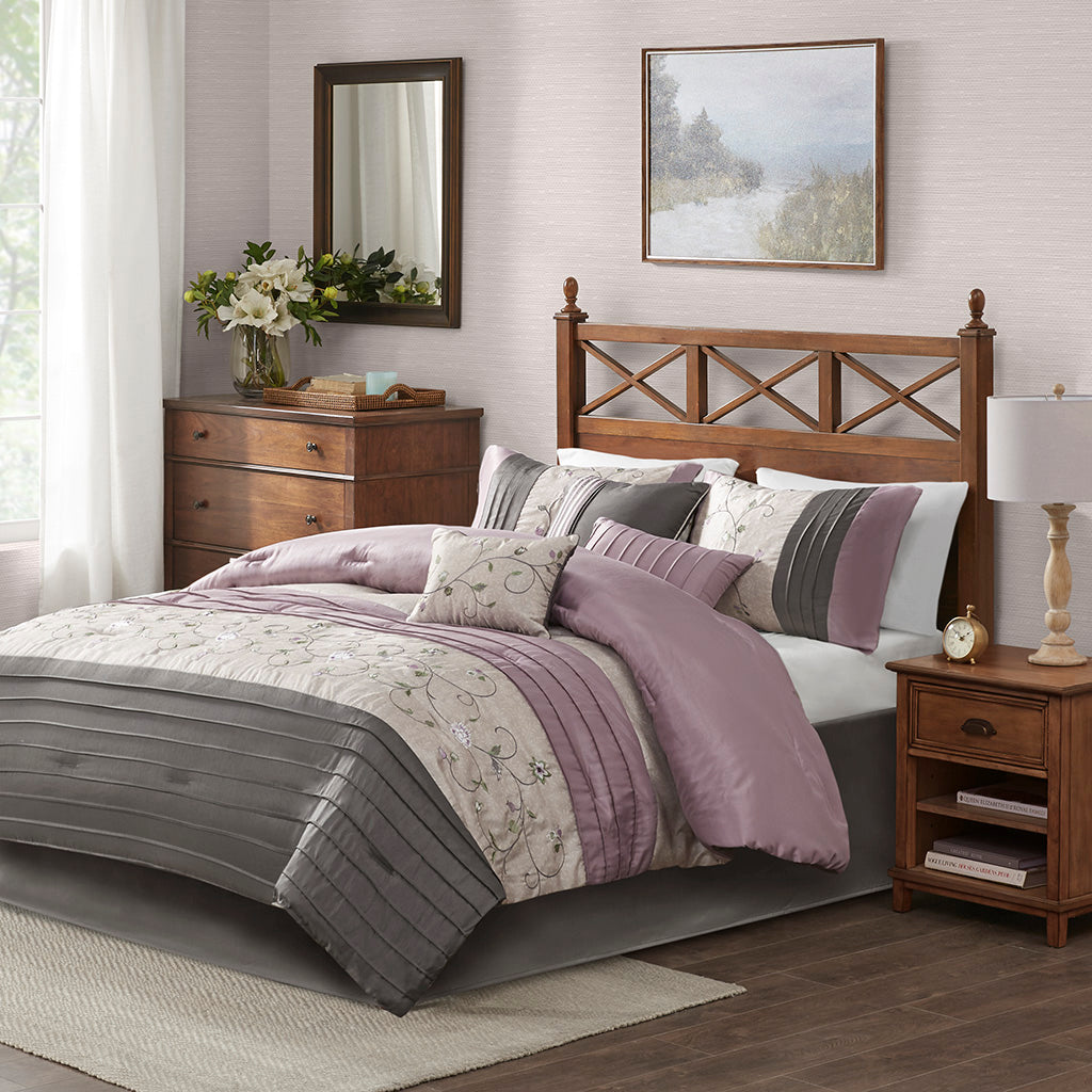 Serene Embroidered 7 Piece Comforter Set