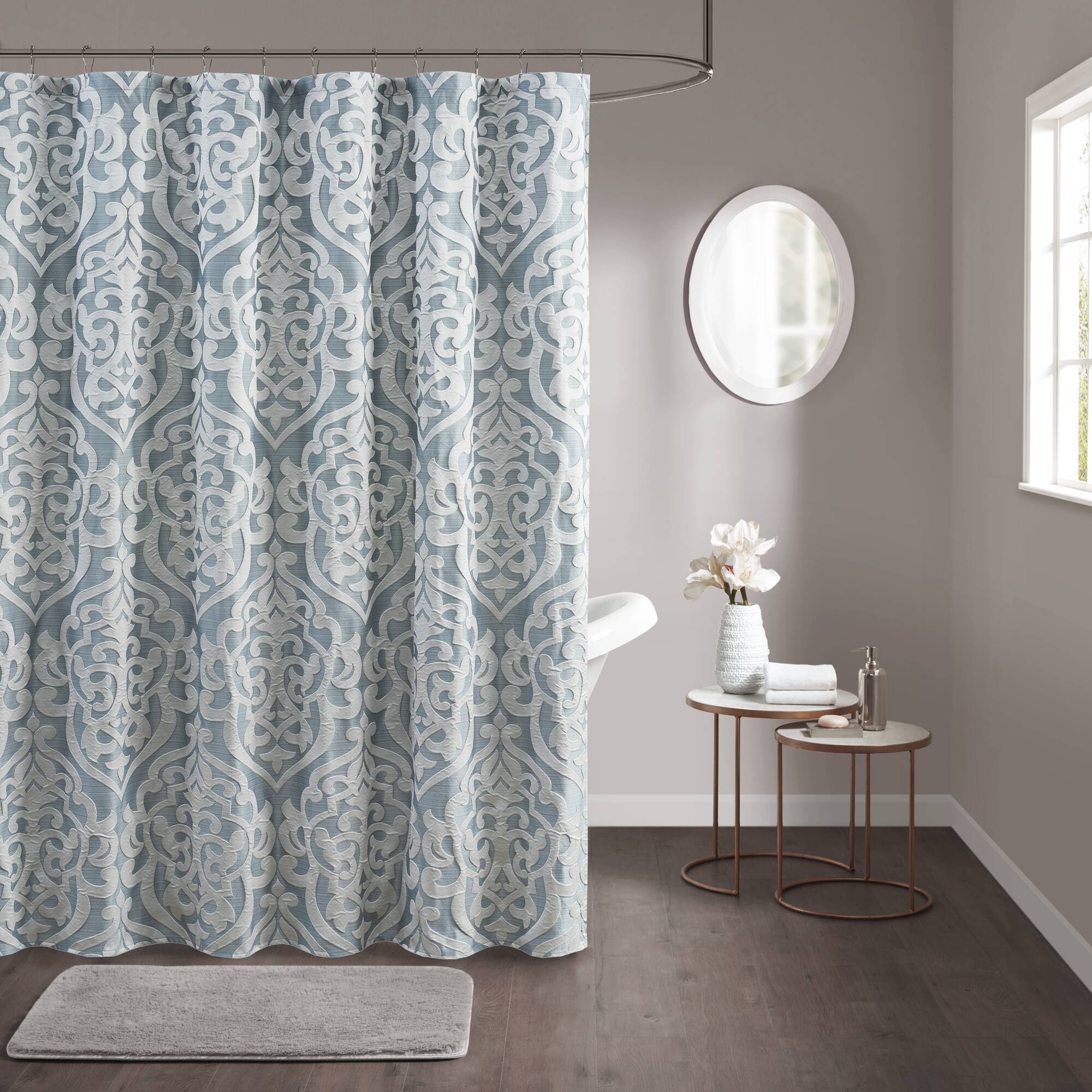Odette Pieced and Embroidered Shower Curtain