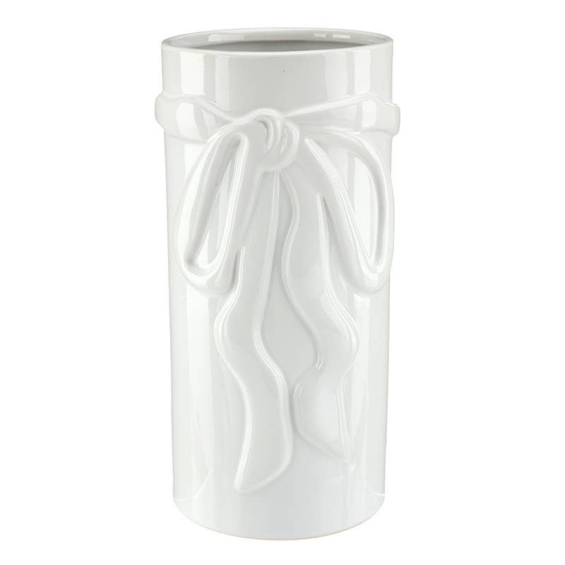 Ceramic Bow Vase - Large - White