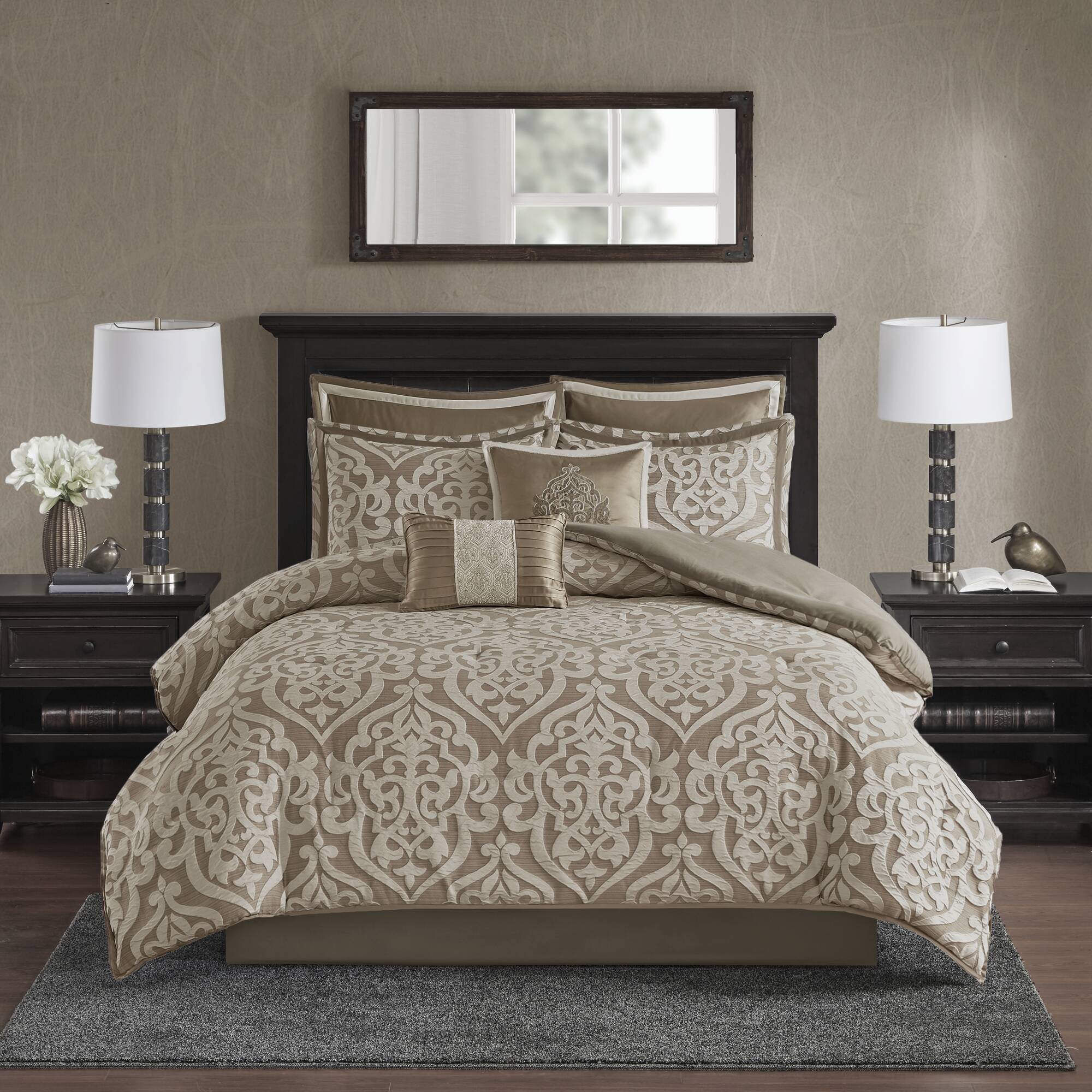 Odette 8 Piece Jacquard Comforter Set