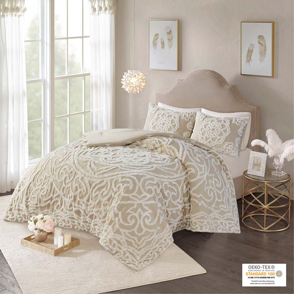 Laetitia 5 Piece Clipped Jacquard Comforter Set