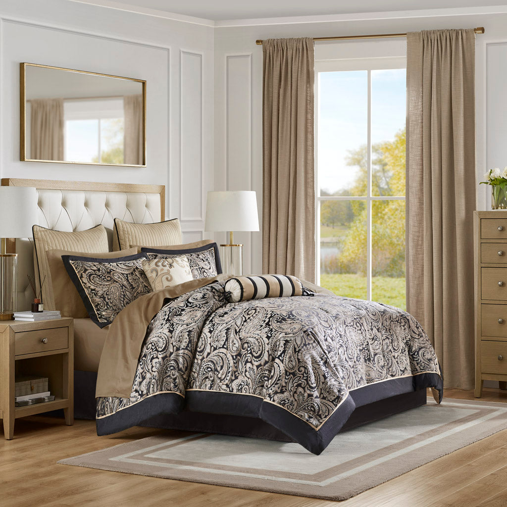 Aubrey 12 Piece Comforter Set with Cotton Bed Sheets