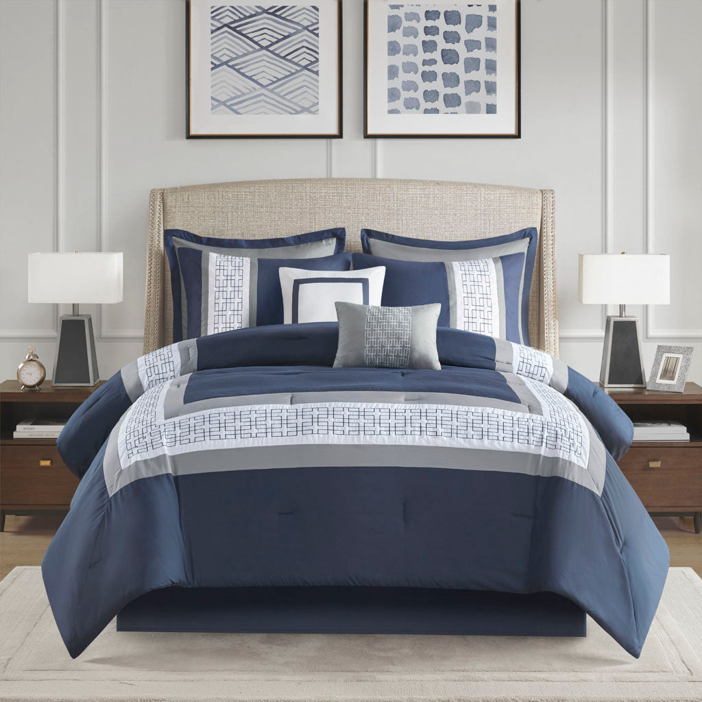 Powell Embroidered 8 Piece Comforter Set