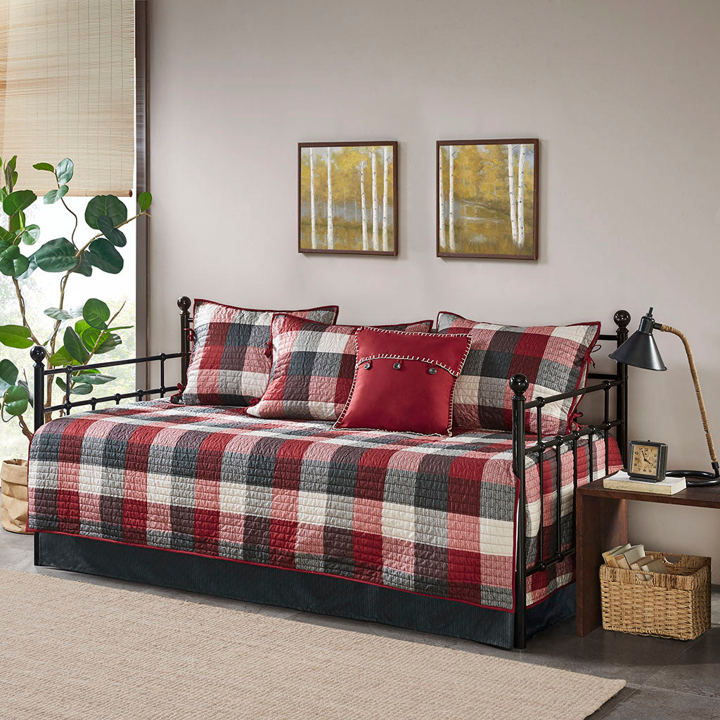 Ridge 6 Piece Reversible Plaid Daybed Cover Set