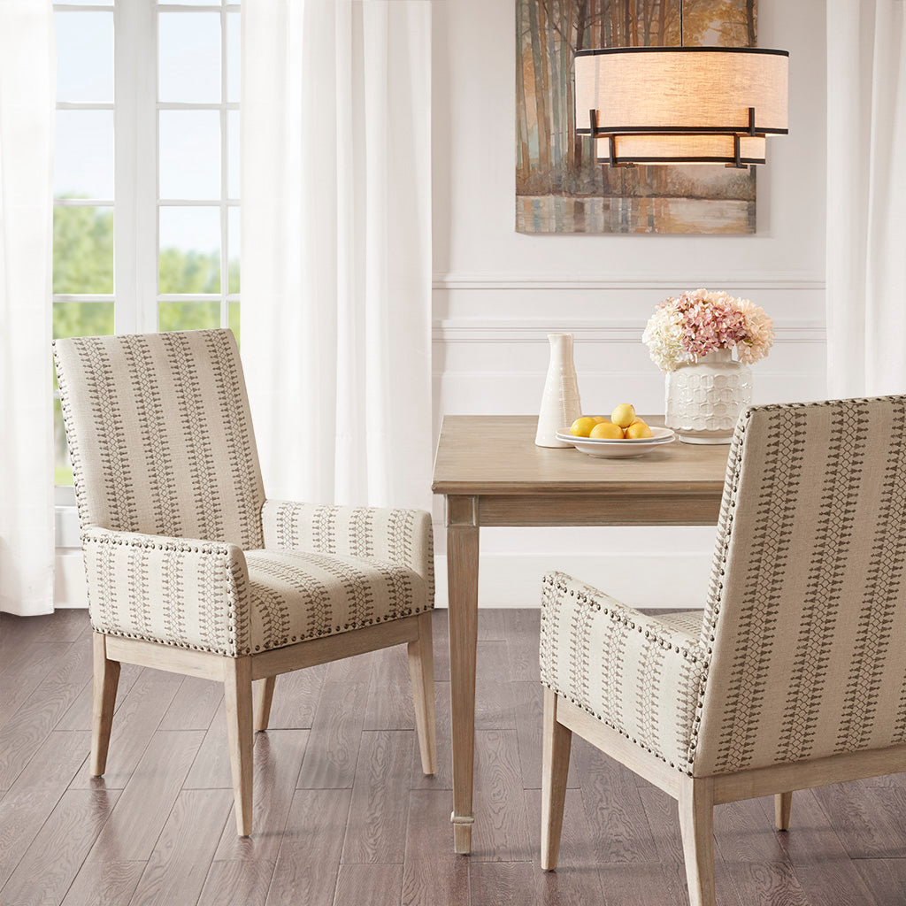 Rika Skirted Dining Arm Chair with Casters