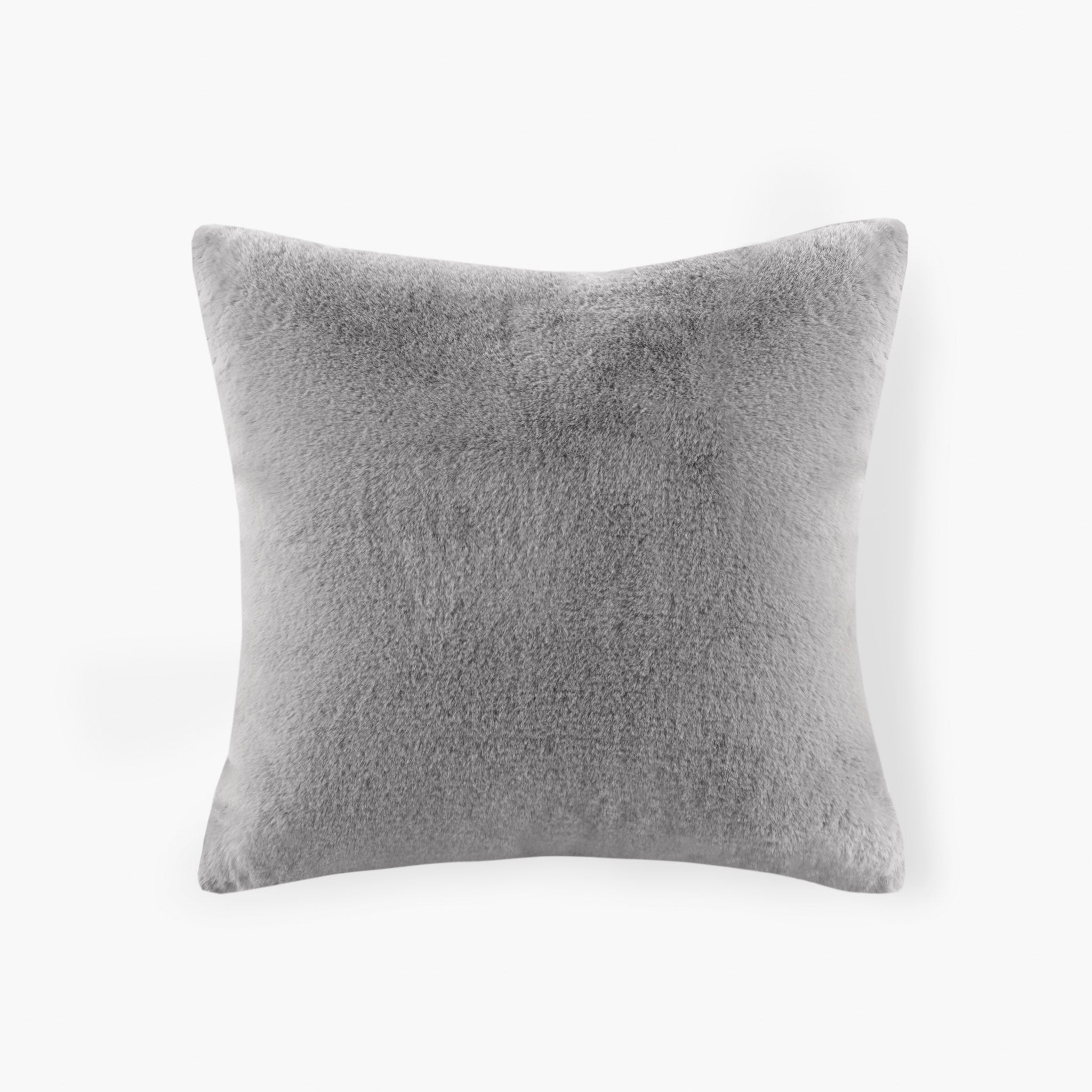 Sable Solid Faux Fur Square Decor Pillow