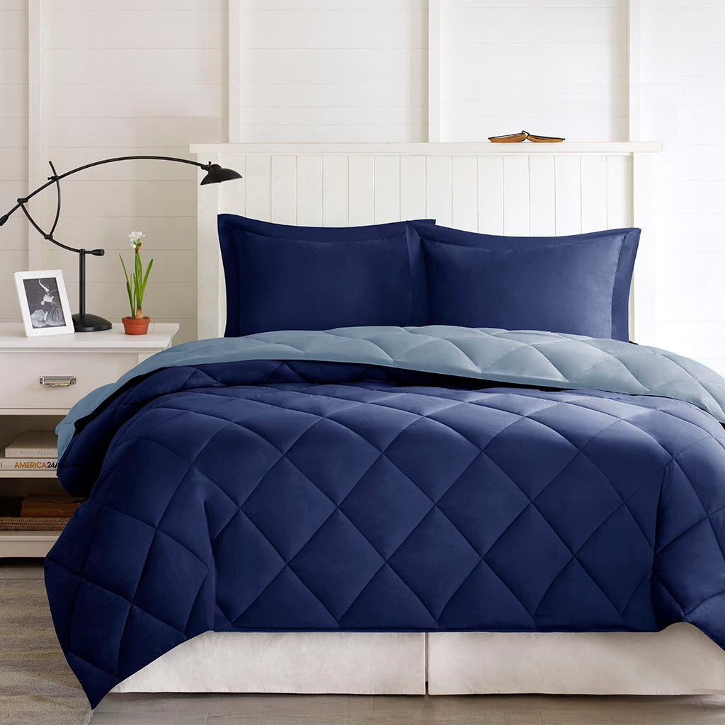 Larkspur 3M Scotchgard Diamond Quilting Reversible Down Alternative Comforter Set