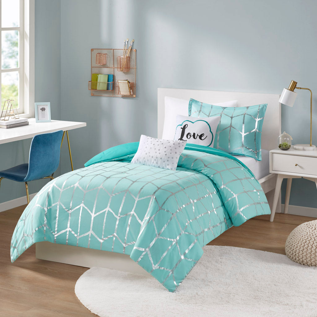 Raina Metallic Printed Comforter Set