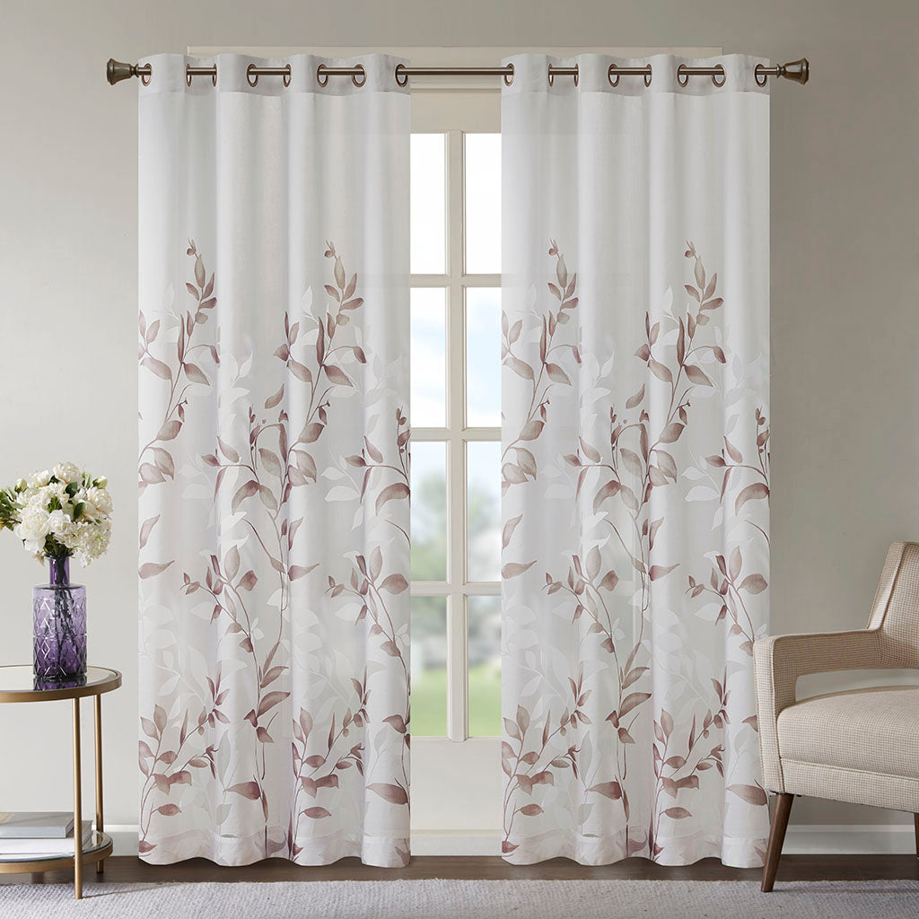 Cecily Burnout Printed Curtain Panel