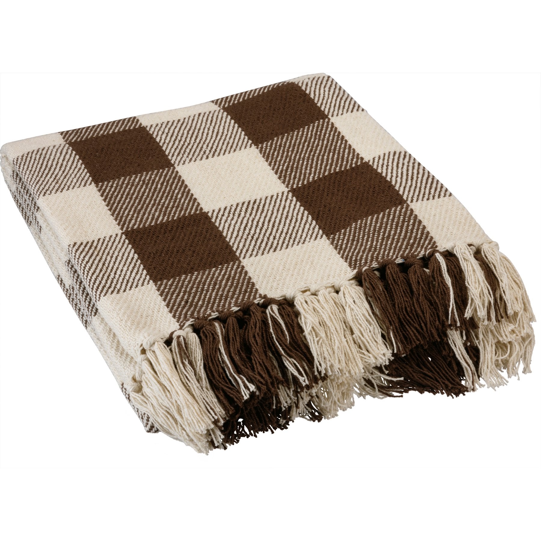 Brown Buffalo Check Throw