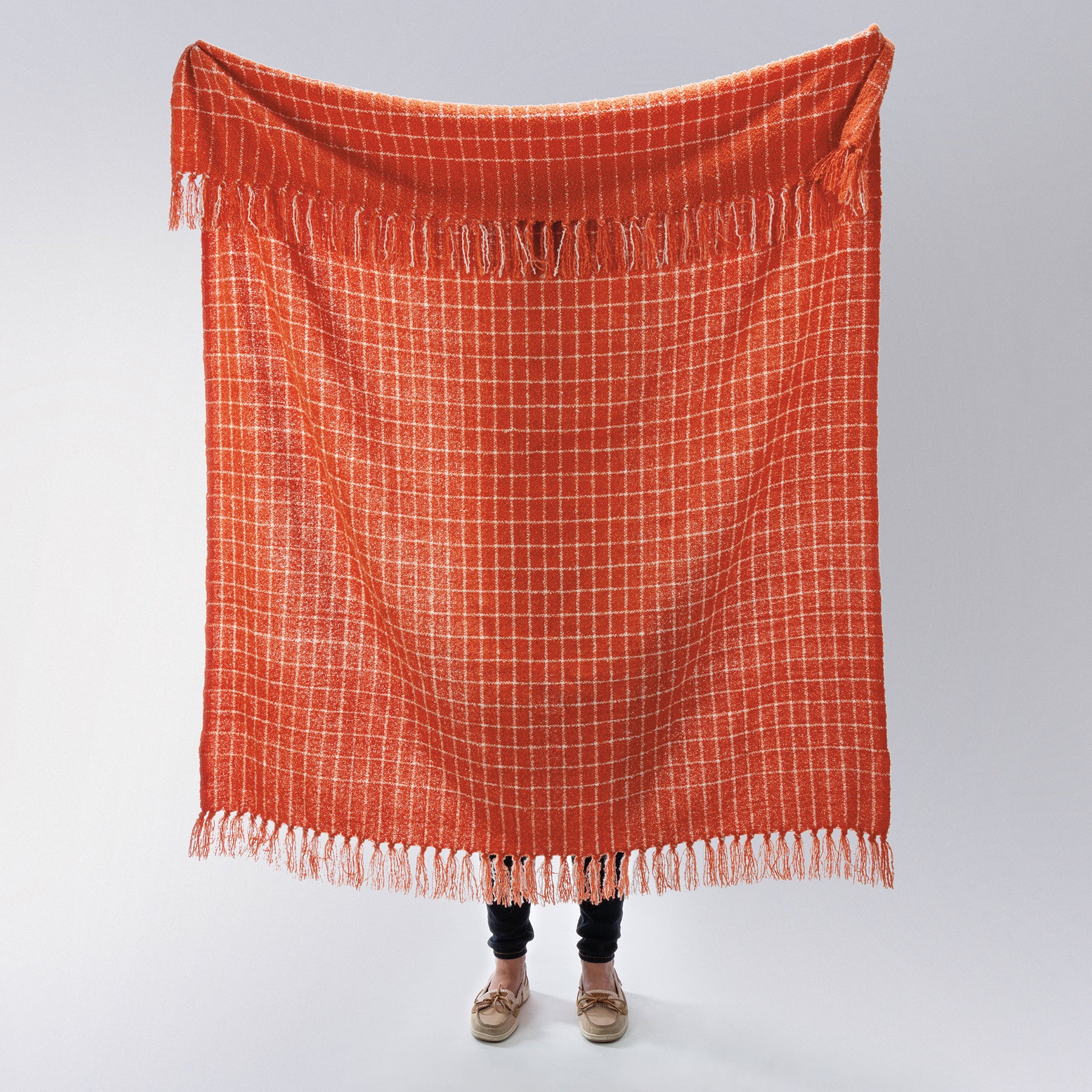 Orange Plaid Throw