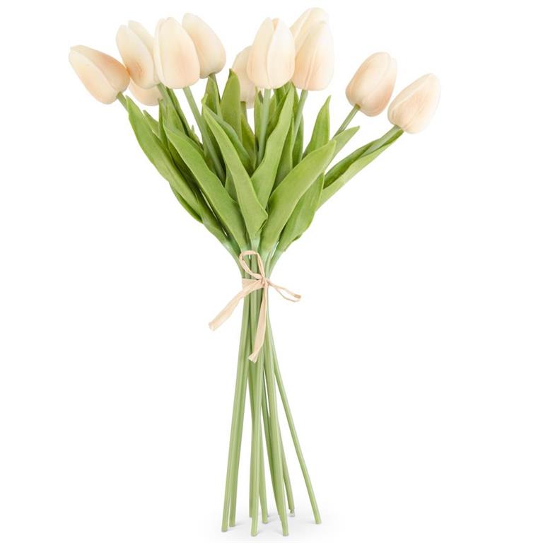 Real Touch Tulip Bundle - 13.5" Light Peach