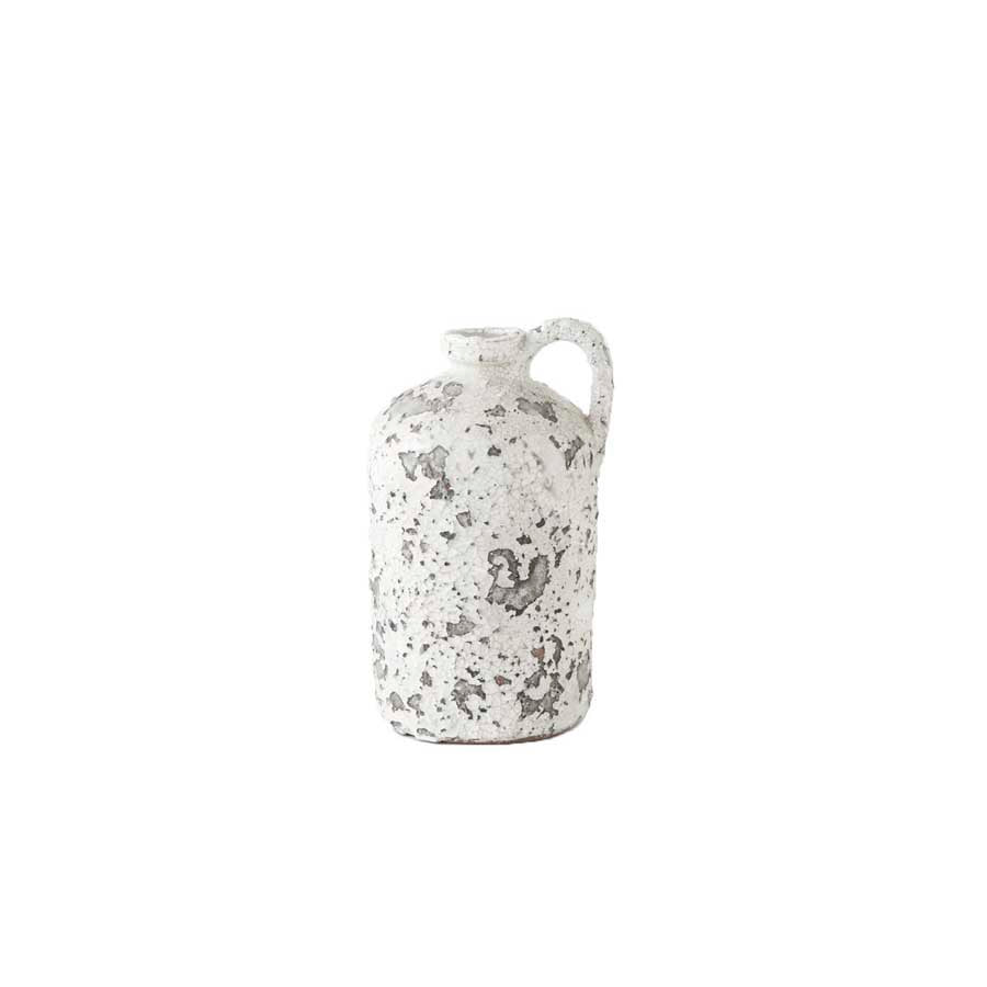 Antique White Acid Crackle Jug (S)